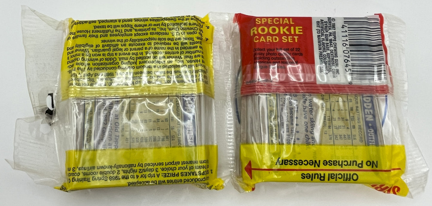 1987 Baseball Topps Jumbo Cello Pack -Bonds Bo Jackson