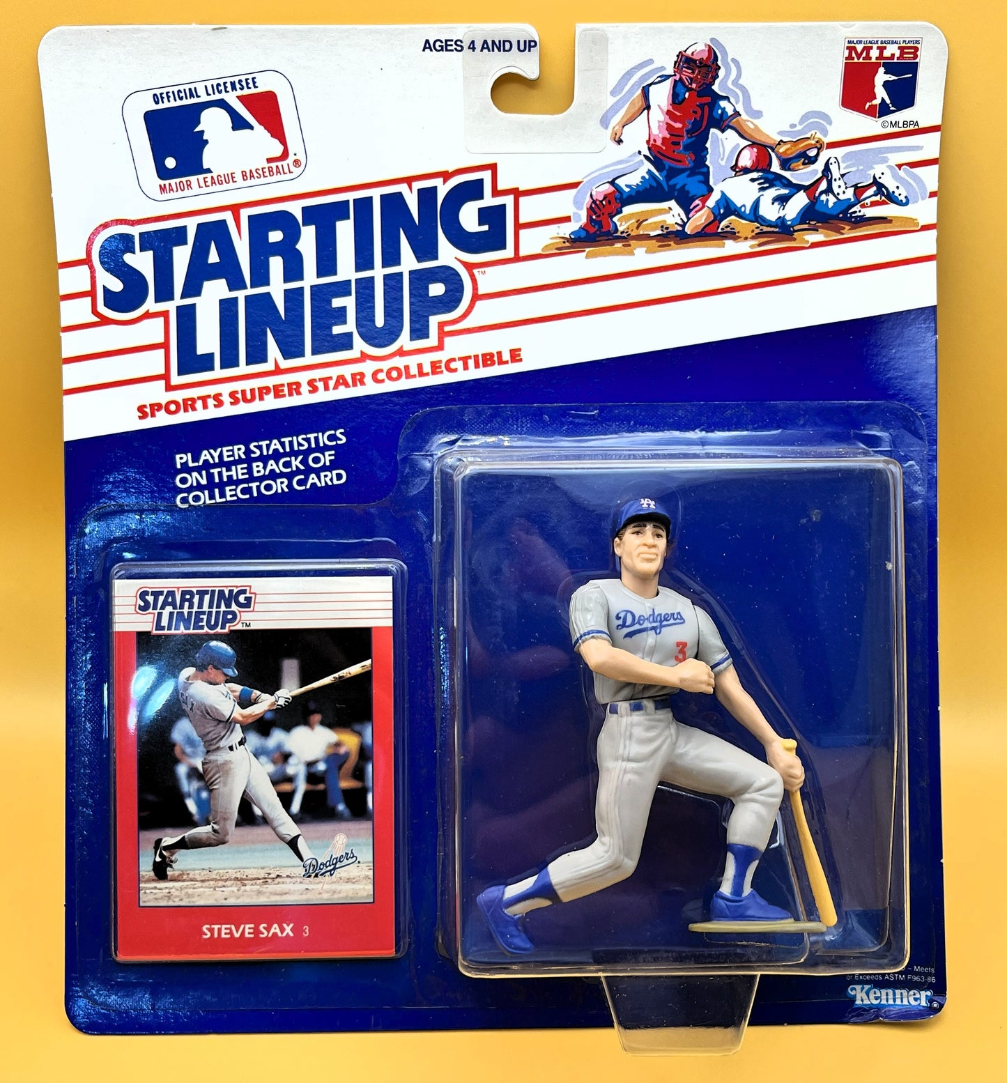 1988 Steve Sax Starting Lineup with Card Factory Sealed - Vintage 1st Year