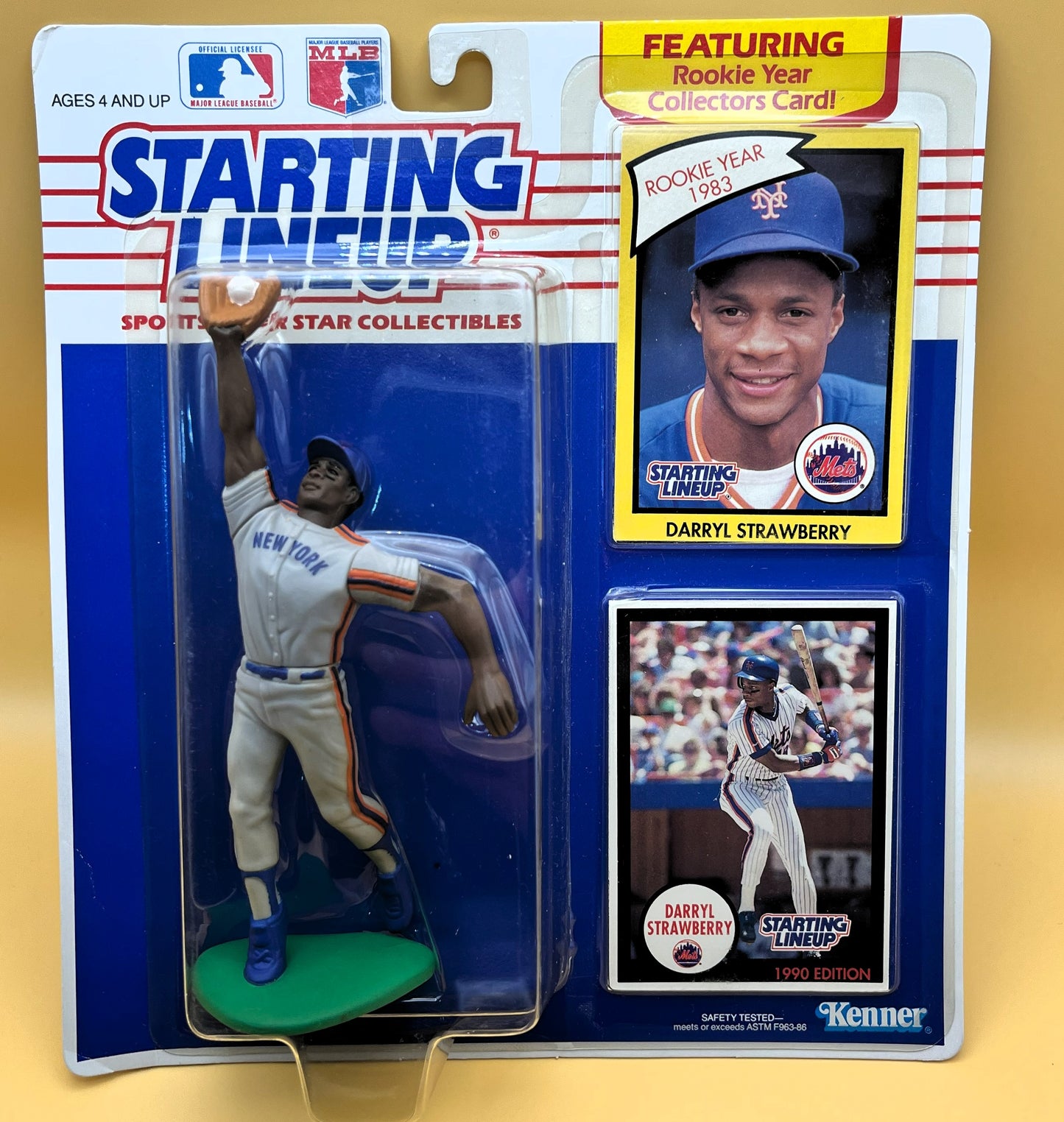 1990 Darryl Strawberry Starting Lineup w Card - NY Mets