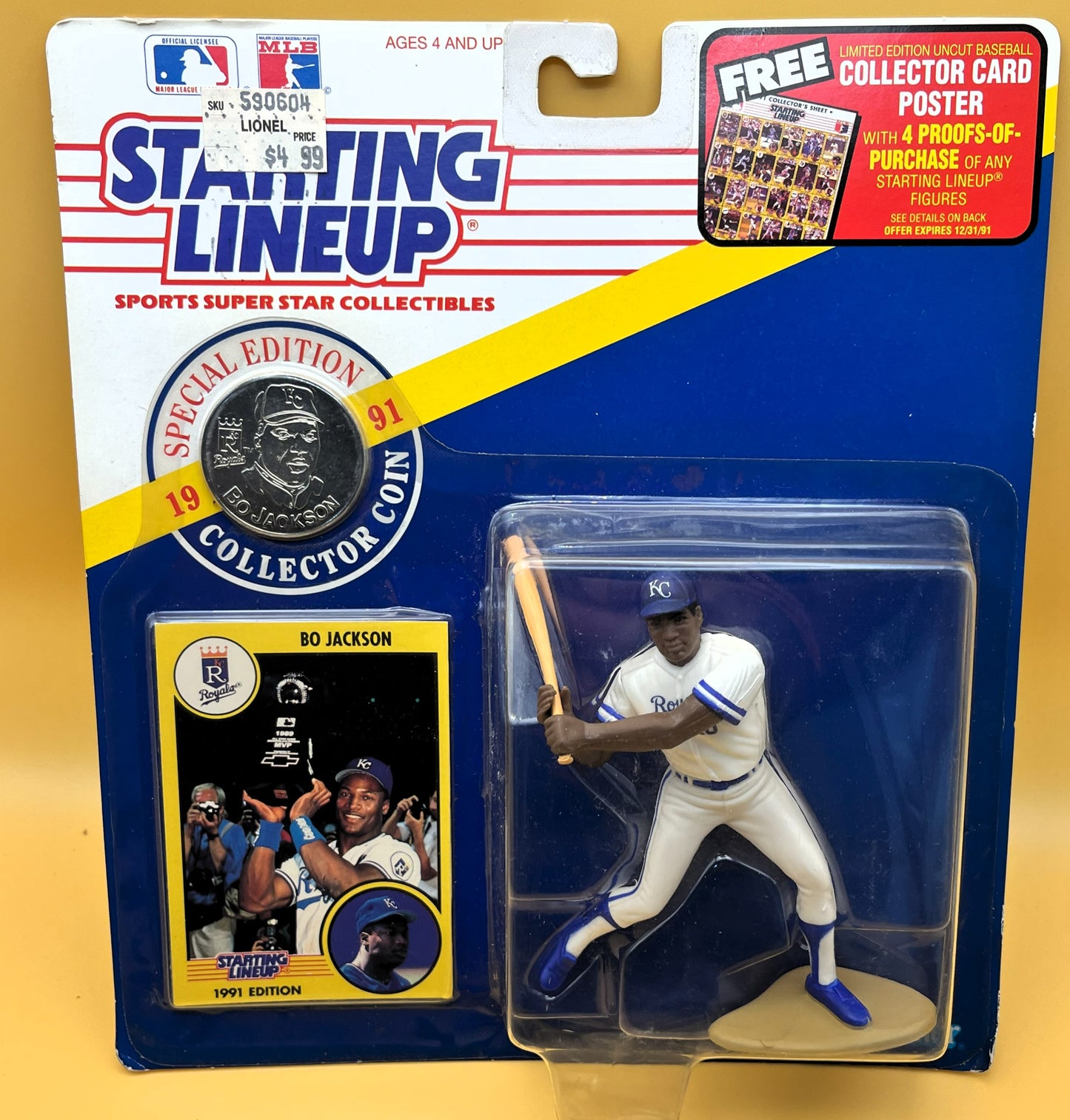 1991 Bo Jackon Starting Lineup with Card Factory Sealed - Vintage