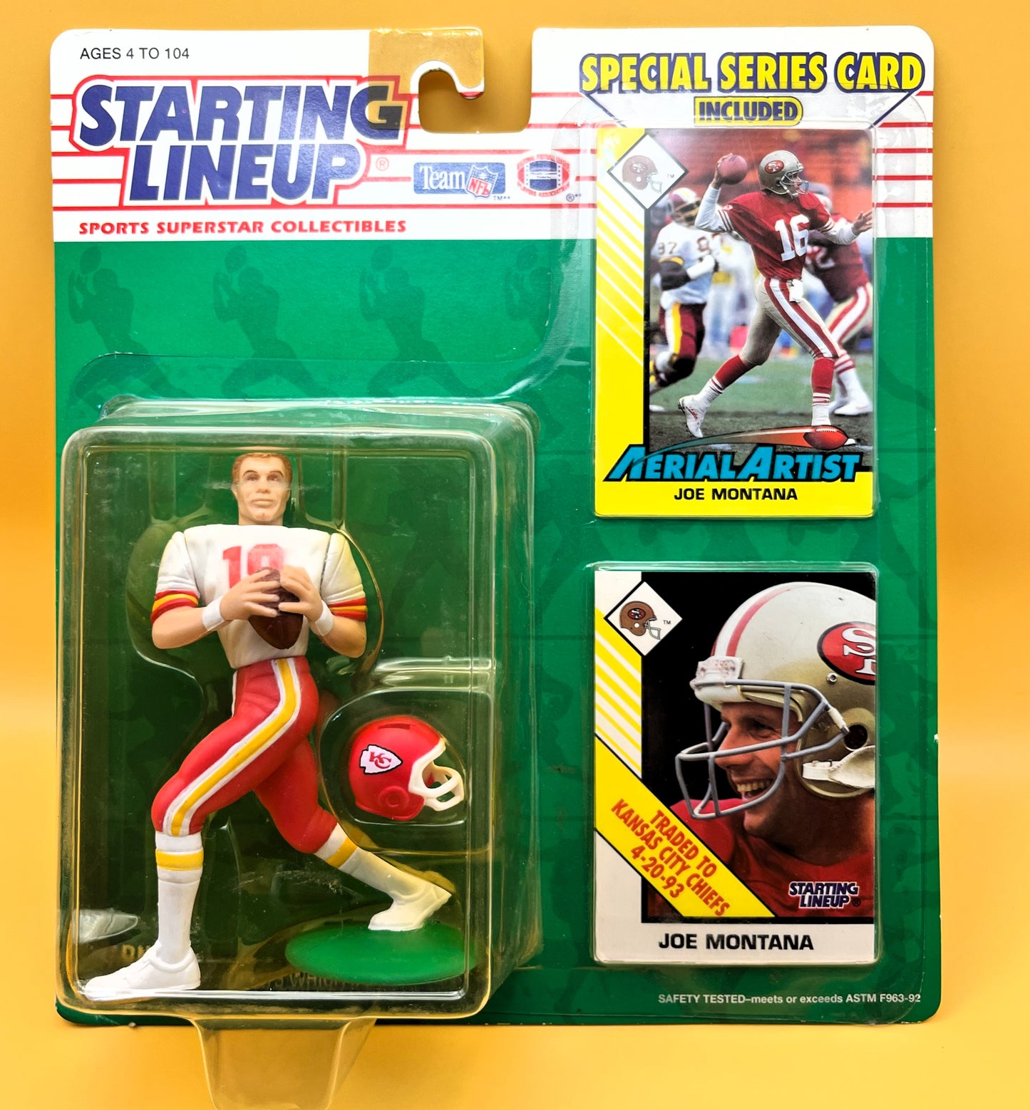 1993 Joe Montana Starting Lineup w/ Card Factory Sealed - Vintage