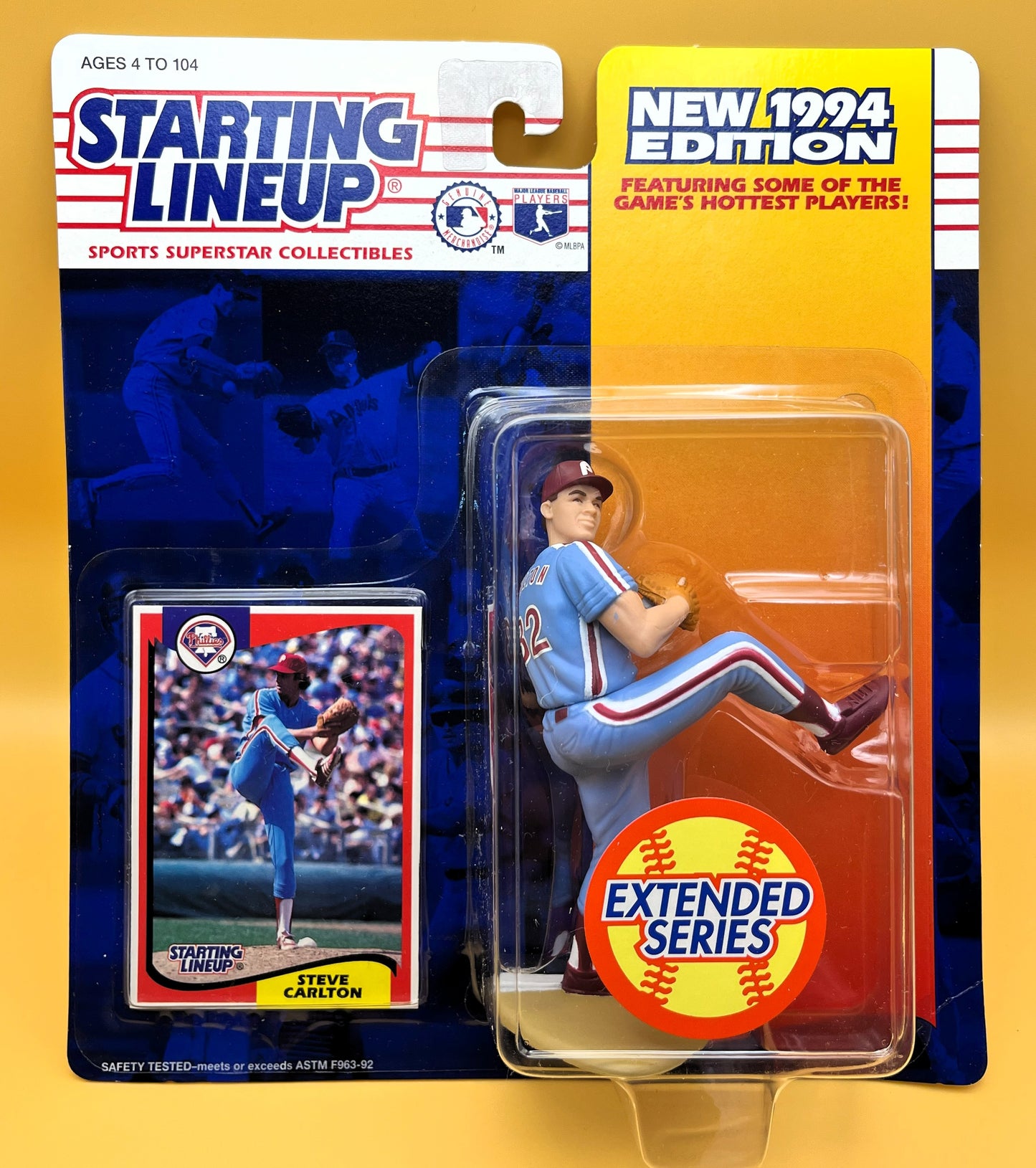 1994 Steve Carlton Starting Lineup w/ Card Extended Series Factory Sealed - Vintage