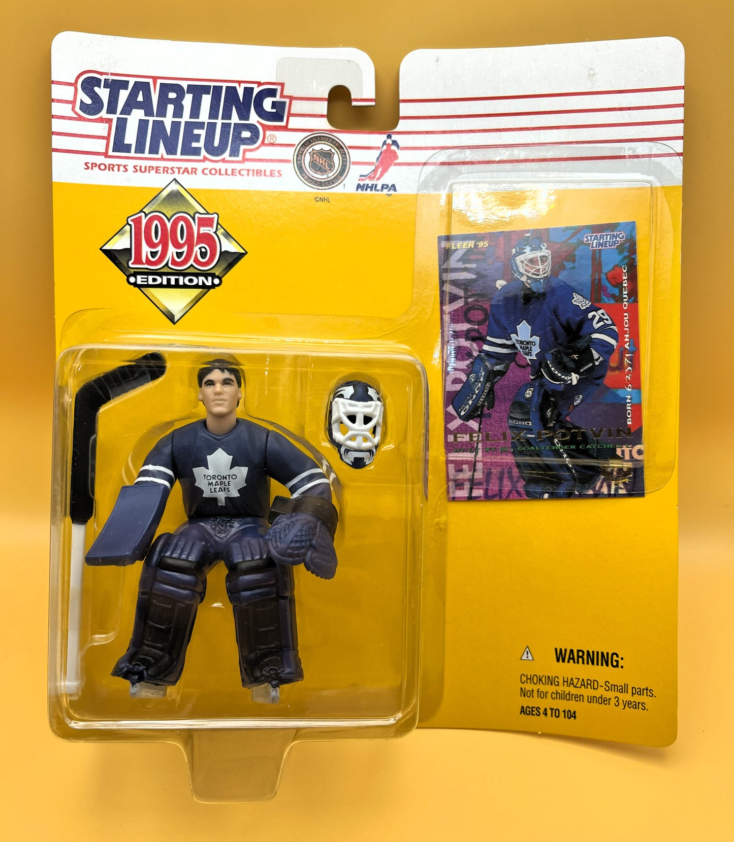 1995 Felix Potvin NHL Starting Lineup with Card Rookie Factory Sealed - Vintage