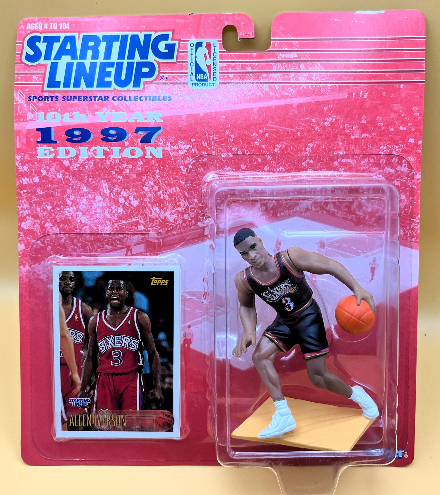 1997 Allen Iverson Starting Lineup with Card Rookie Factory Sealed - Vintage