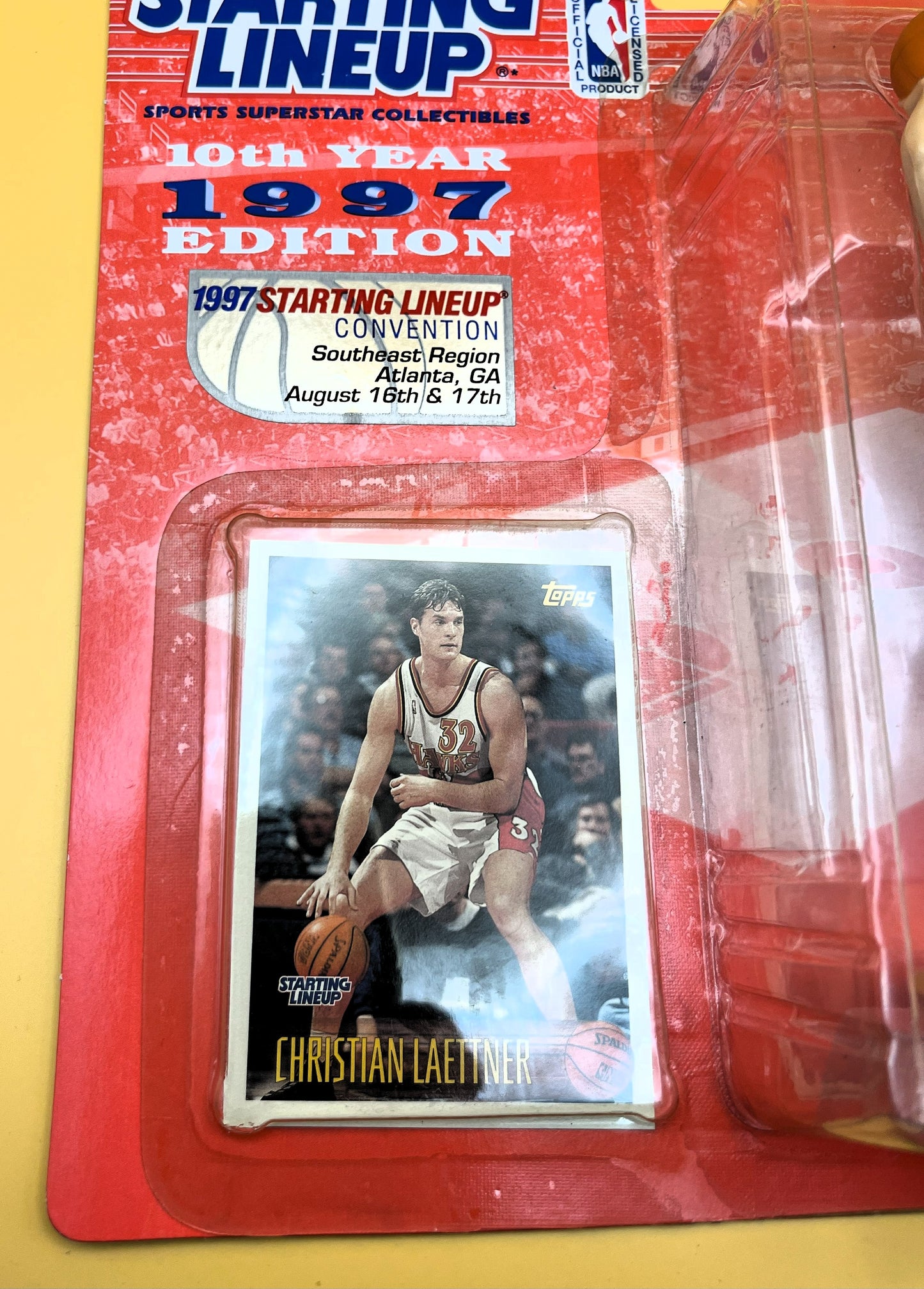 1997 Christian Laettner Starting Lineup with Card NBA East Coast Convention Factory Sealed