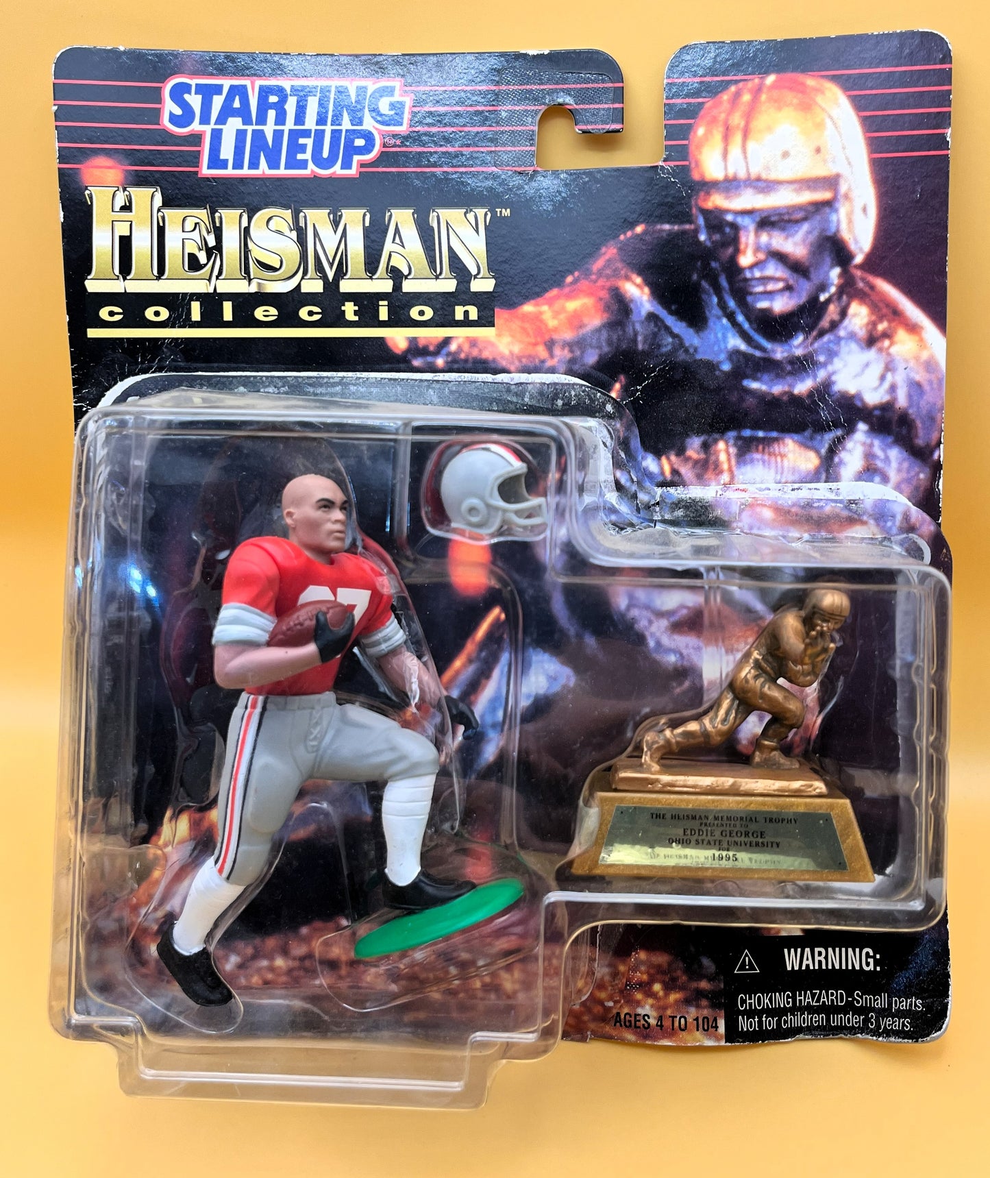 1997 Eddie George Starting Lineup w/ Card Heisman Collection Factory Sealed - Vintage