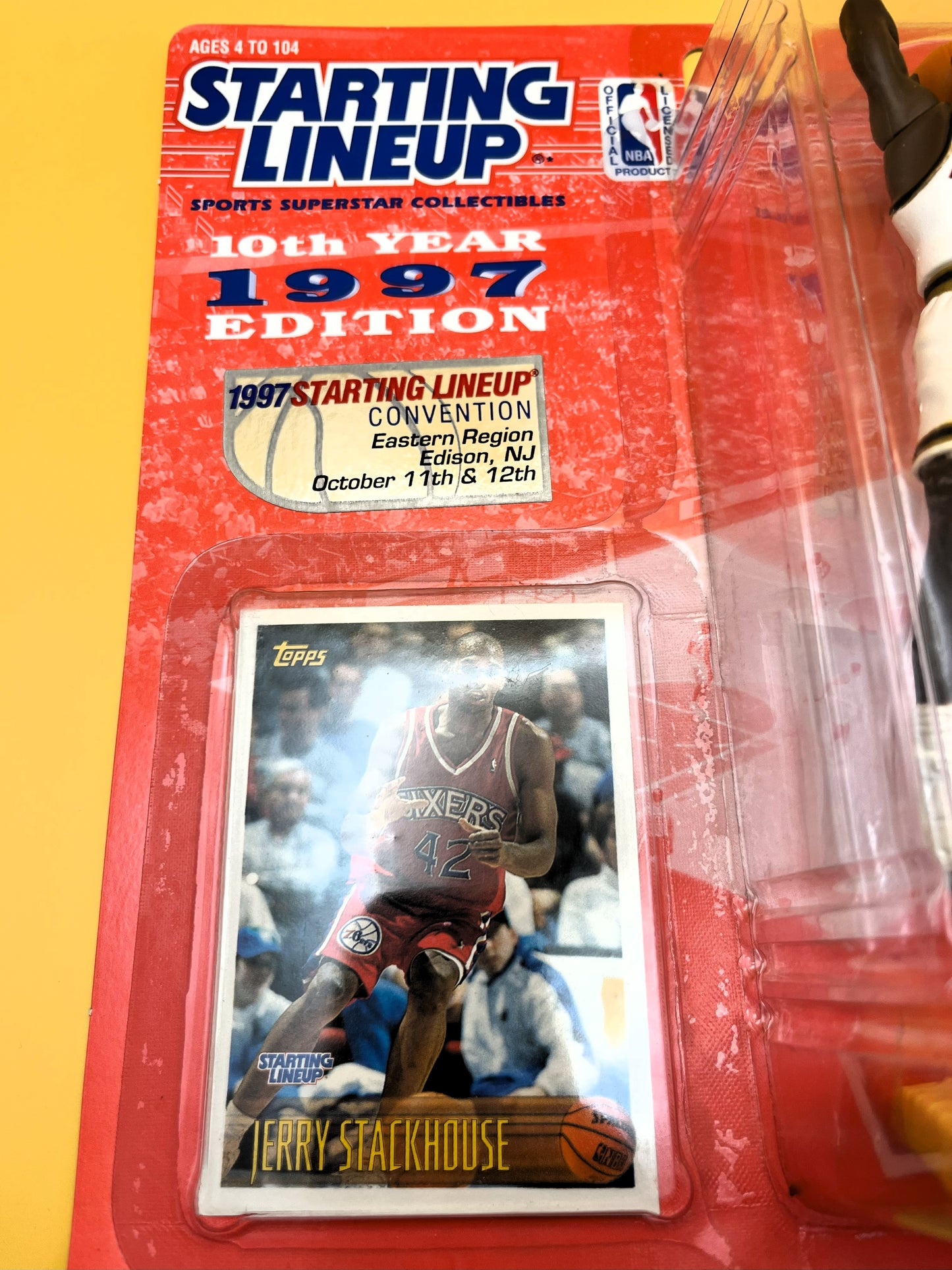 1997 Jerry Stackhouse Starting Lineup with Card NBA East Coast Convention Factory Sealed
