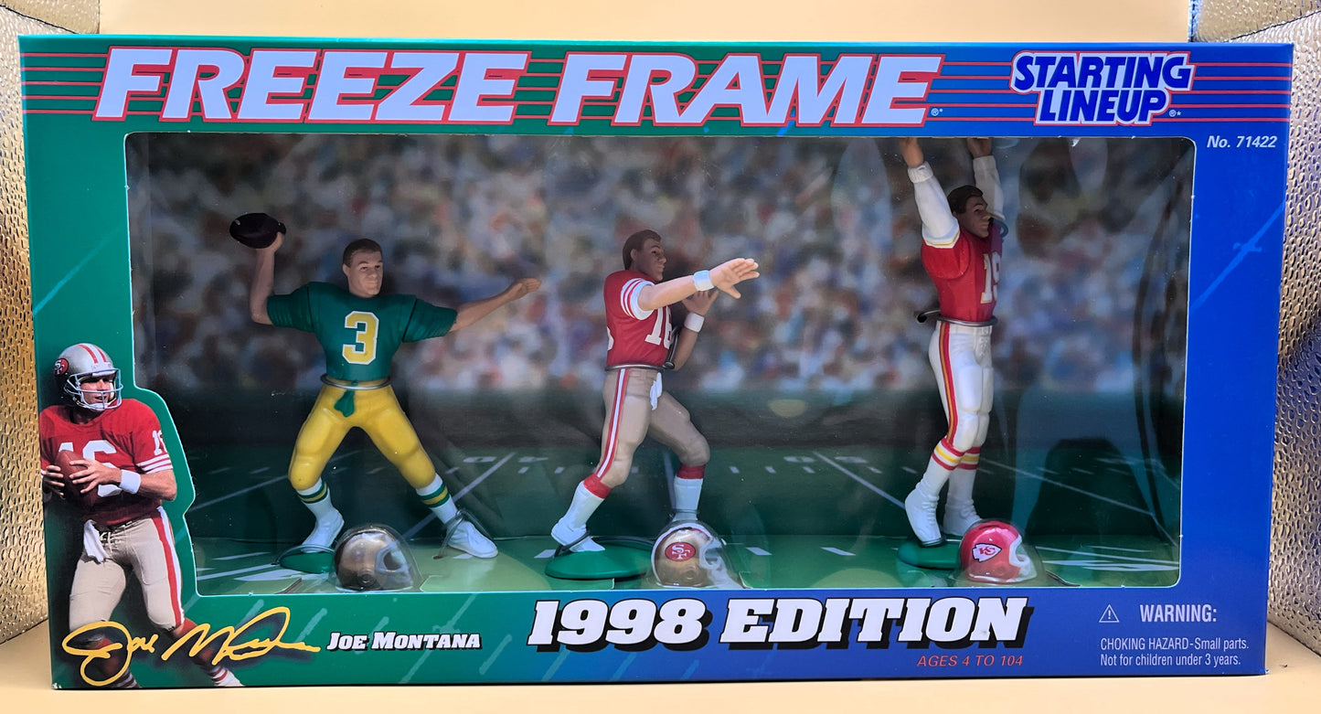 1998 Joe Montana Freeze Frame Collectors Edition Starting Lineup Factory Packaging - Vintage