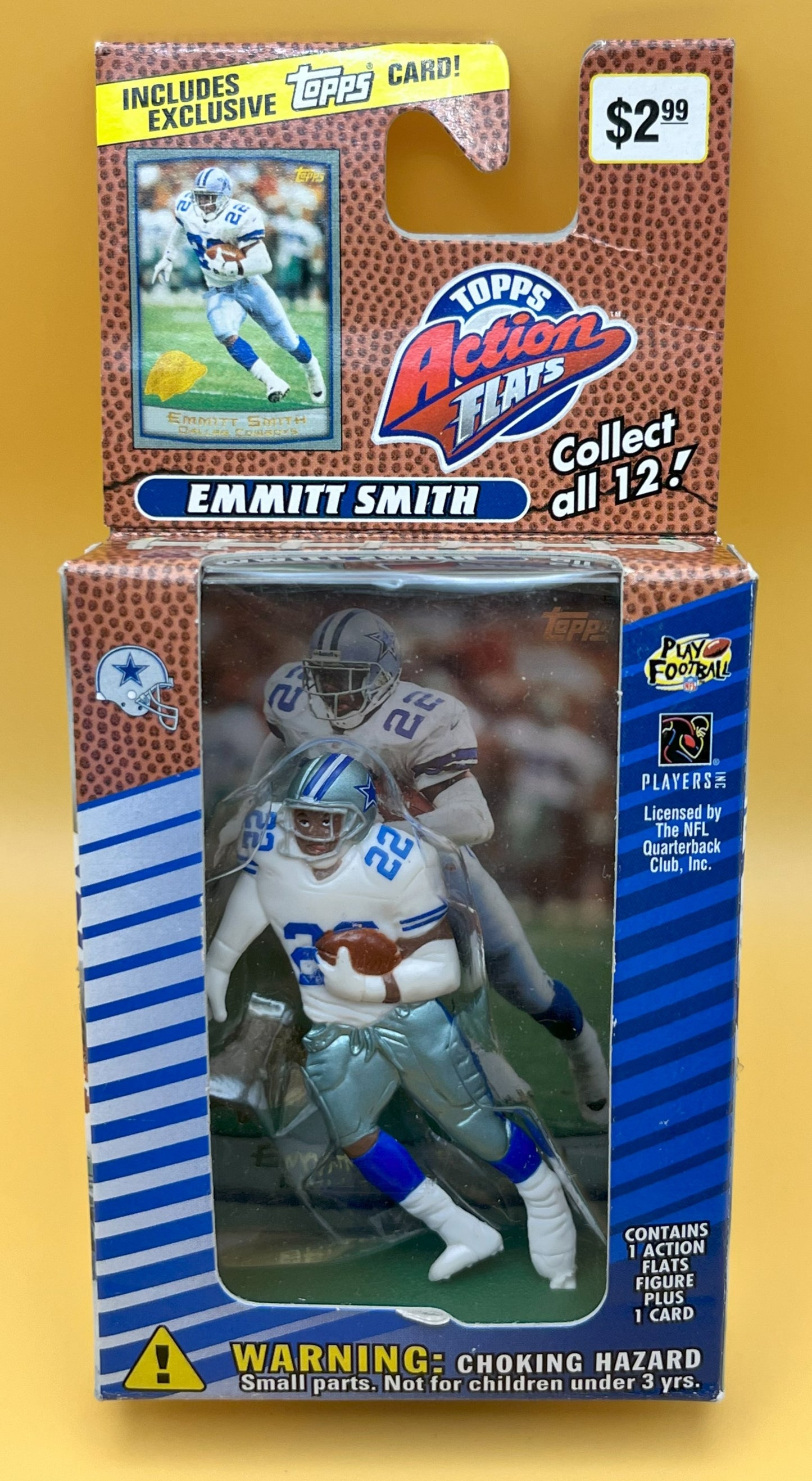 1999 Topps Emmitt Smith Action Flats- Rare White Jersey