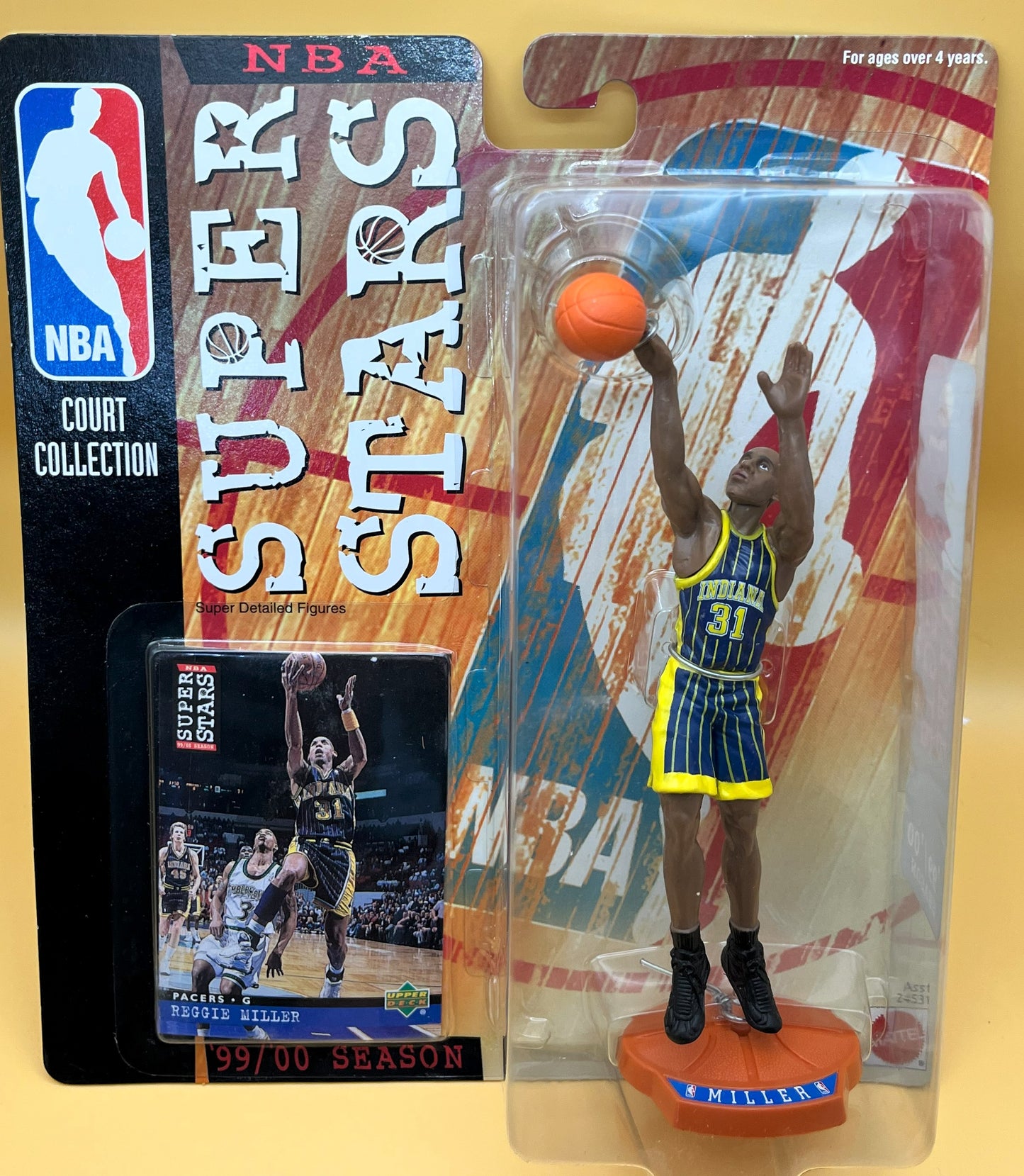 1999-00 Reggie Miller Mattel NBA Super Star C.C. Starting Lineup w/ Card Factory Sealed
