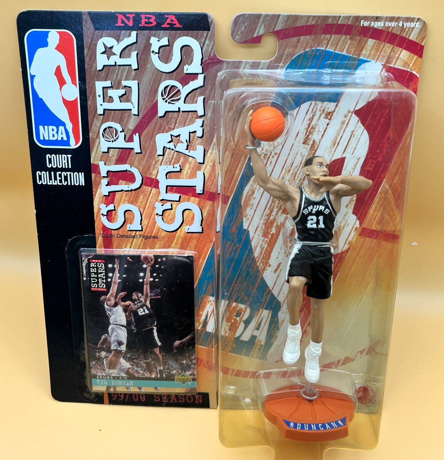 1999-00 Tim Duncan Mattel NBA Super Star C.C. Starting Lineup w/ Card Factory Sealed