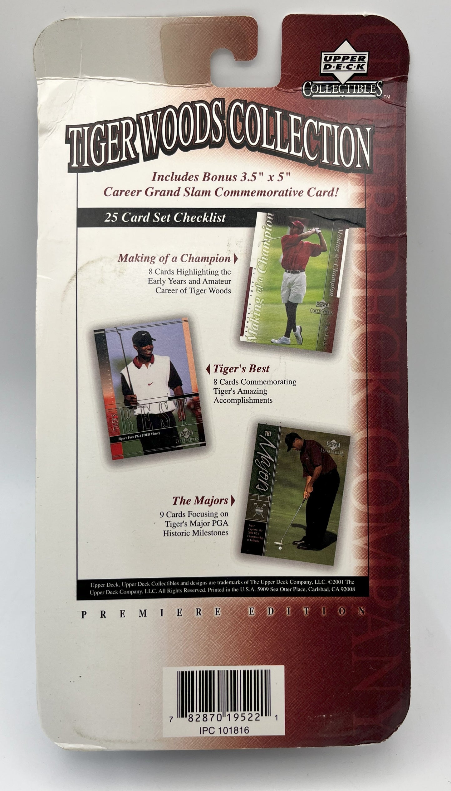 2001 Golf Upper Deck Tiger Woods Factory Collection