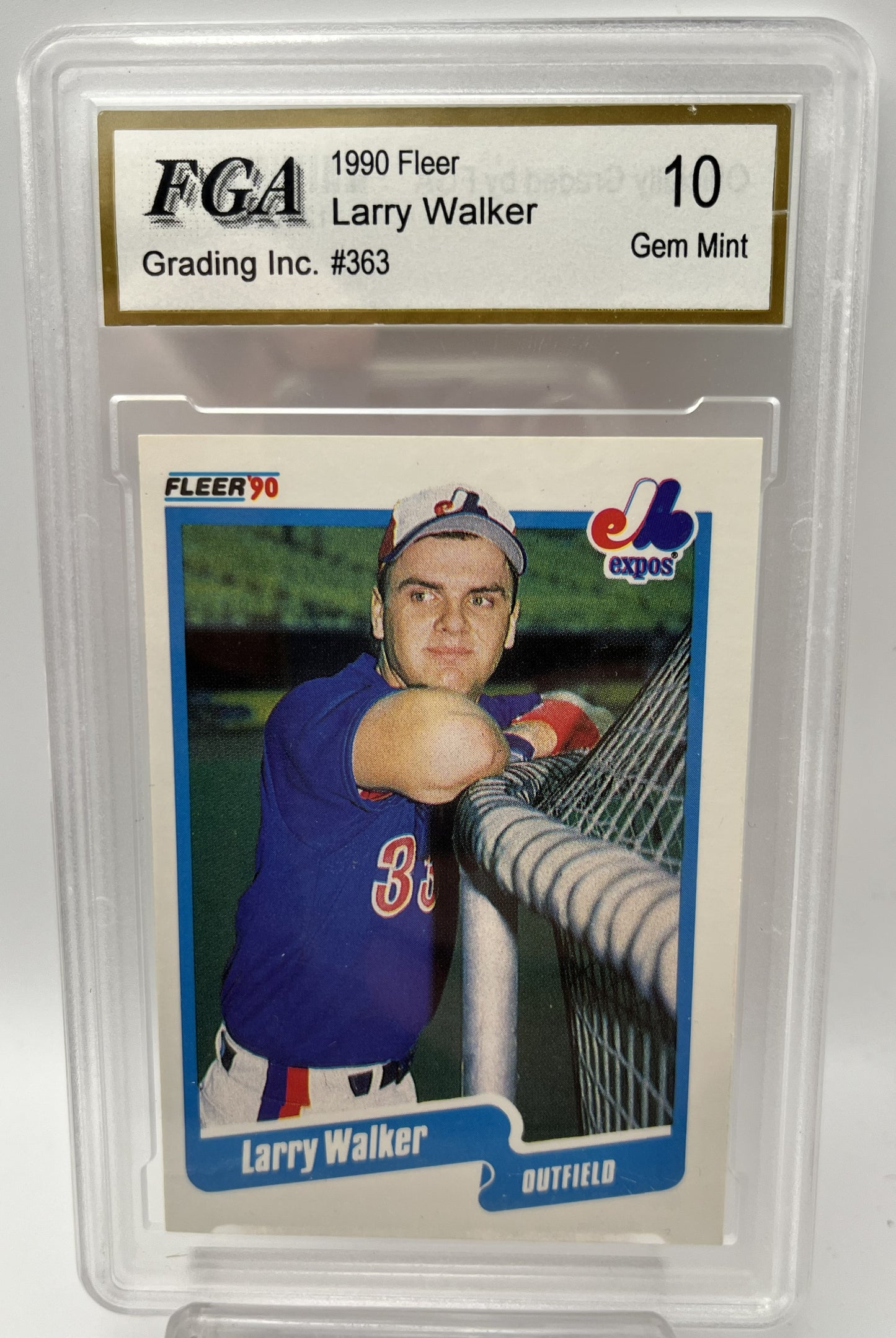1990 Larry Walker Fleer #363 Rookie Graded Gem Mint 10