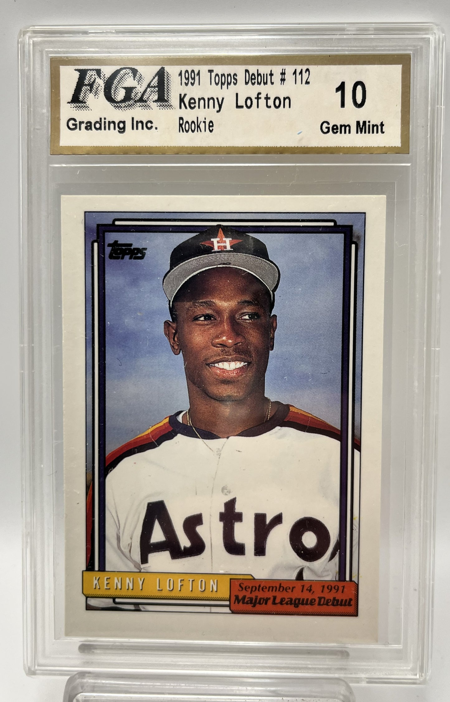 1991 Kenny Lofton Topps Debut #112 Rookie Graded Gem Mint 10