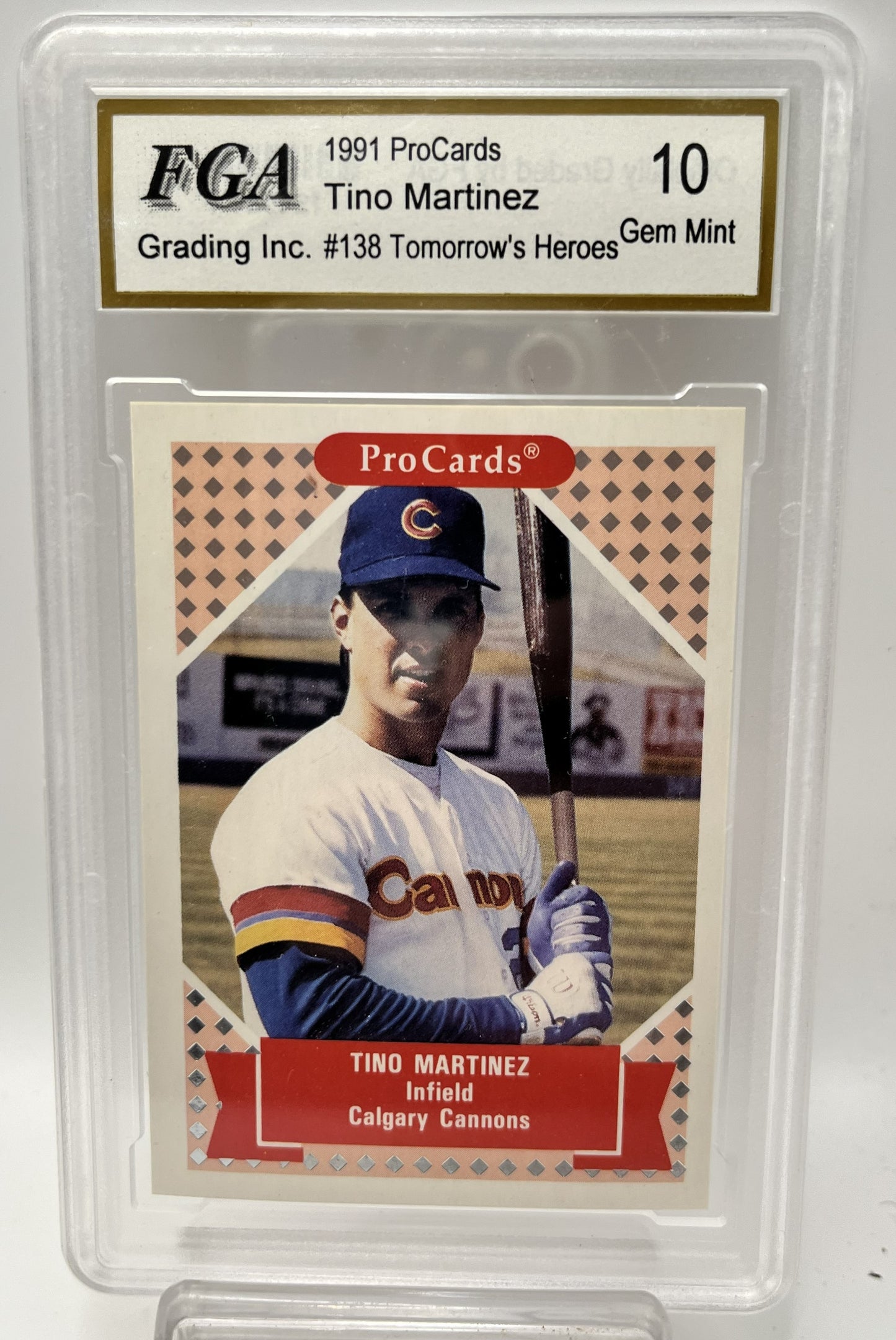 1991 Tino Martinez ProCards #138 Tomorrow's Heroes Rookie Graded Gem Mint 10