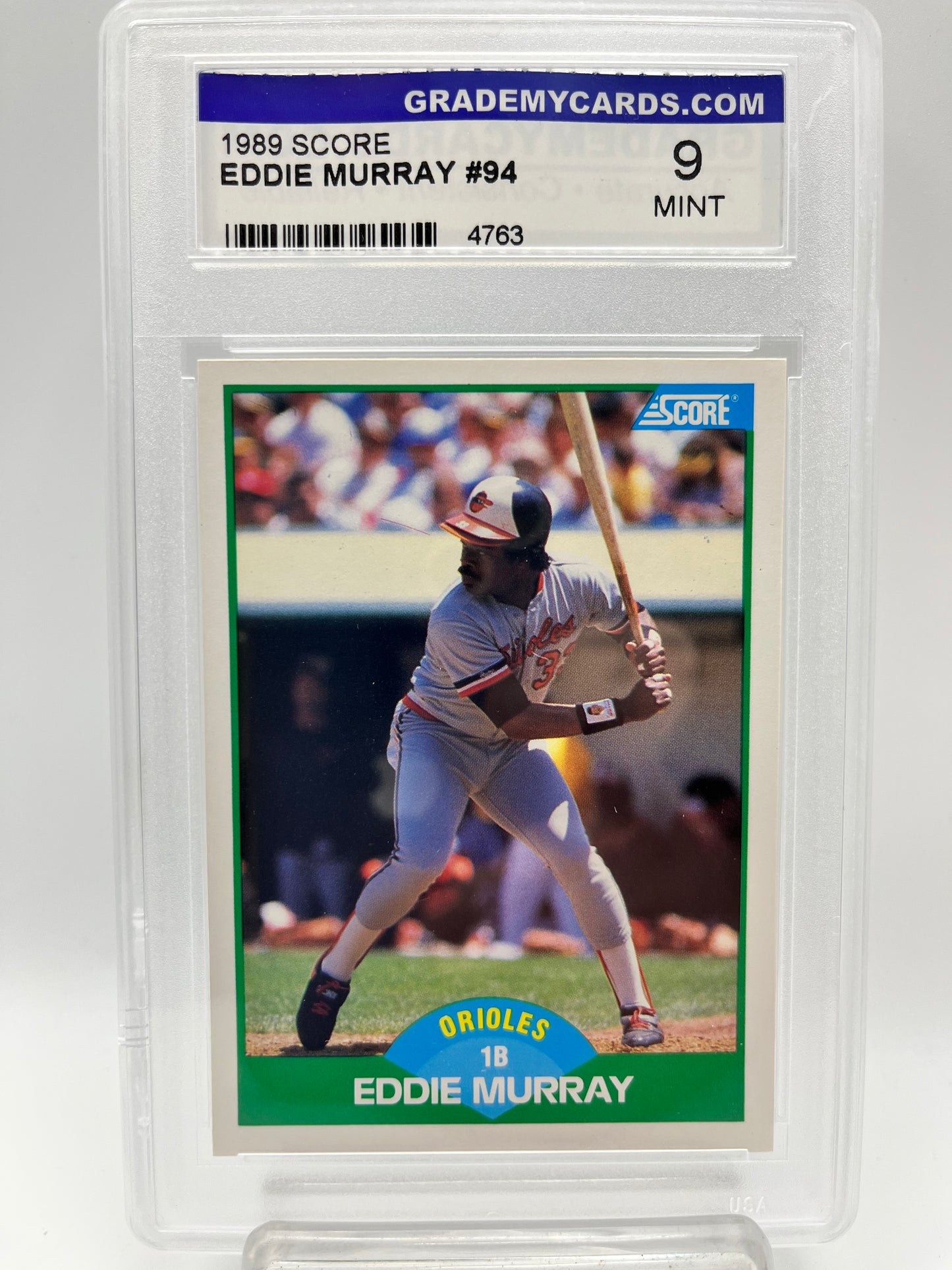 1989 Eddie Murray Score #94 Graded Mint 9
