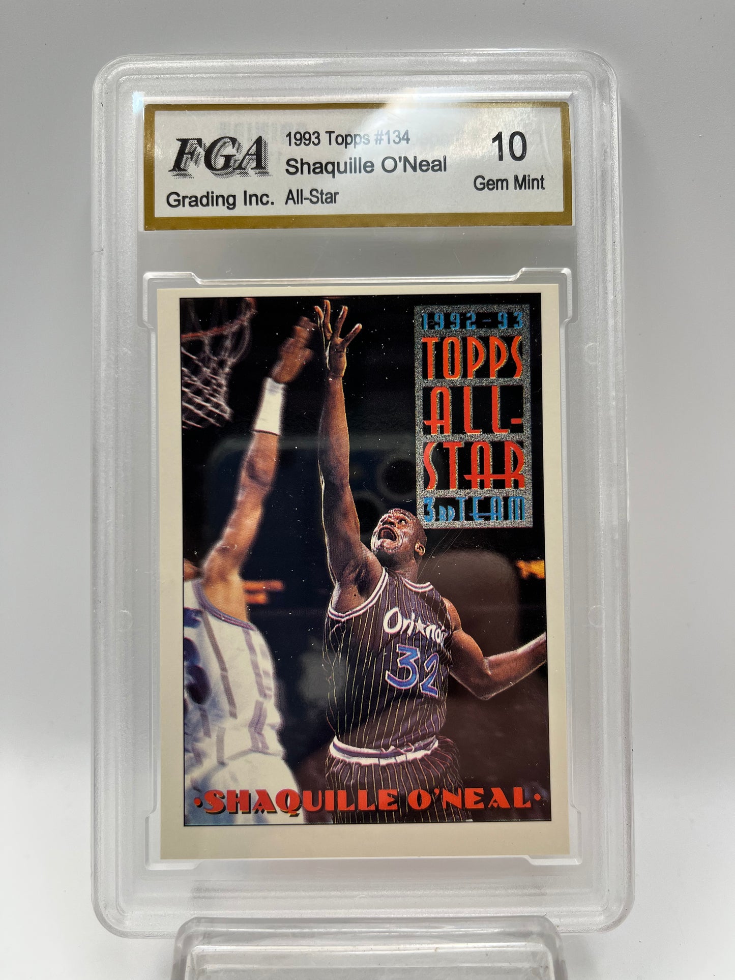 1993-94 Shaquille O'Neal Topps #134 All-Star Graded Gem Mint 10