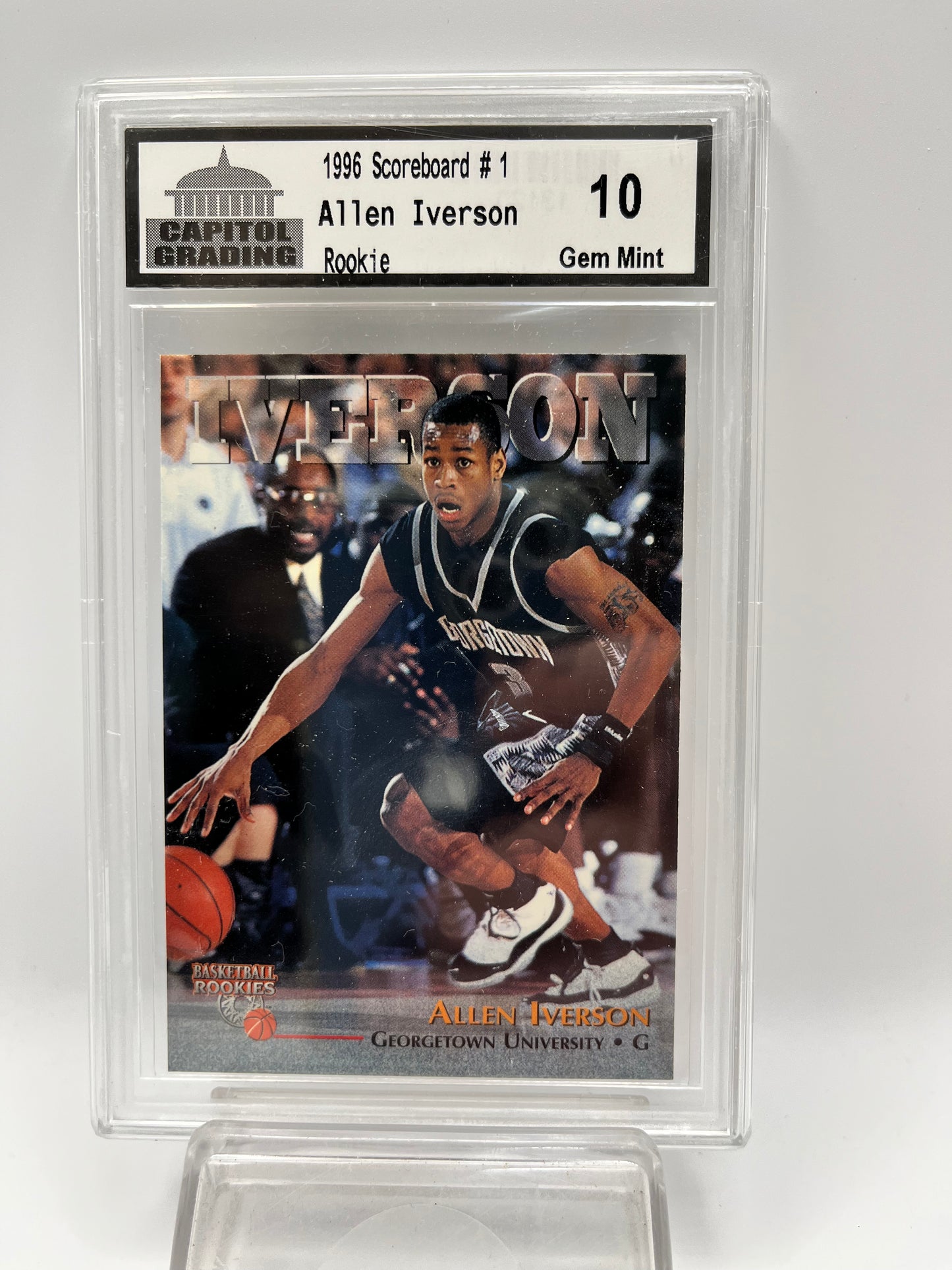 1996 Allen Iverson Scoreboard #1 Rookie Graded Gem Mint 10