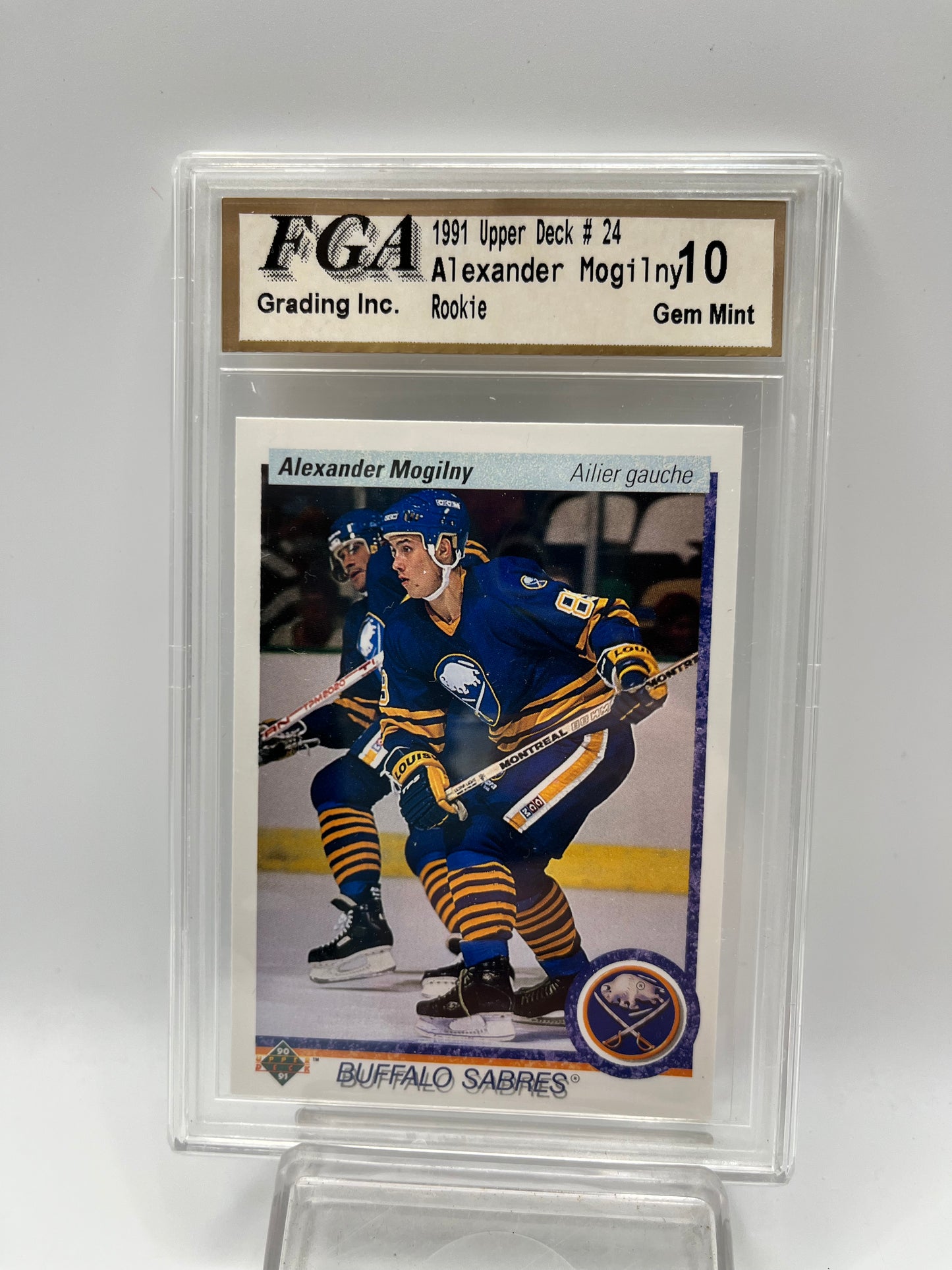 1990-91 Alexander Mogilny Upper Deck #24 Rookie Graded Gem Mint 10 French Version