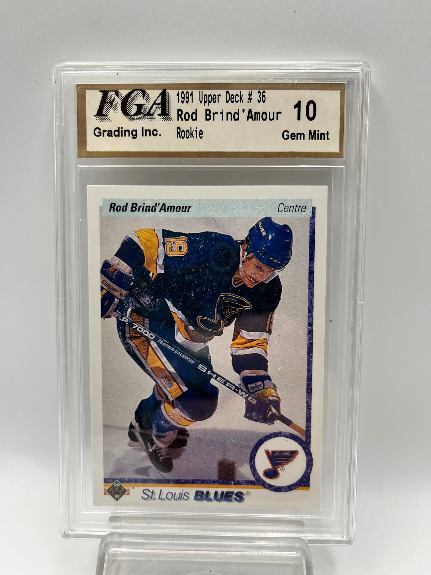 1990-91 Rob Brind'Amour Upper Deck #36 Rookie Graded Gem Mint 10 French Version