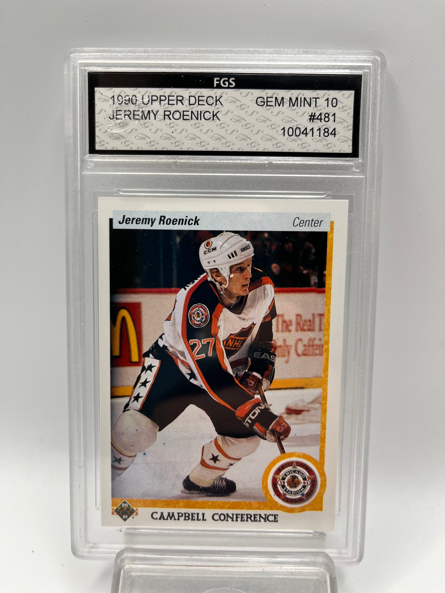 1990-91 Jeremy Roenick Upper Deck #481 Graded Gem Mint 10