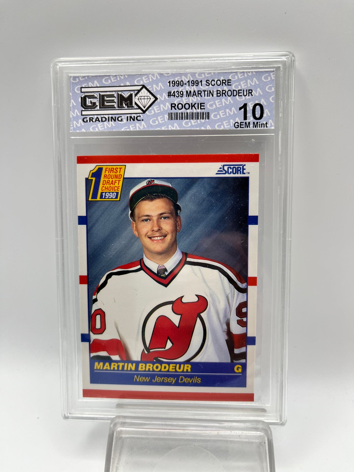 1990-91 Martin Brodeur Score #439 Rookie Graded Gem Mint 10