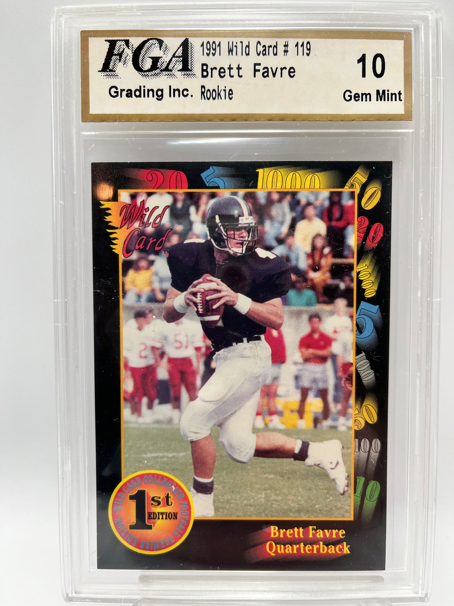 1991 Brett Favre Wild Card #119 Rookie Graded Gem Mint 10