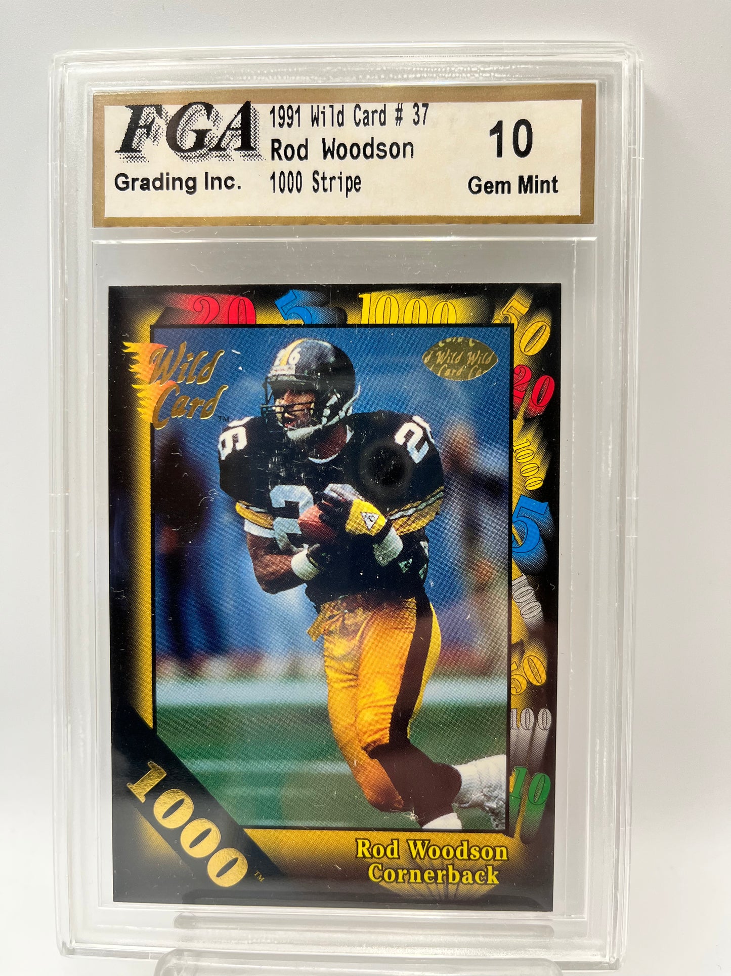 1991 Rod Wodson Wild Card #37 1000 Stripe Graded Gem Mint 10