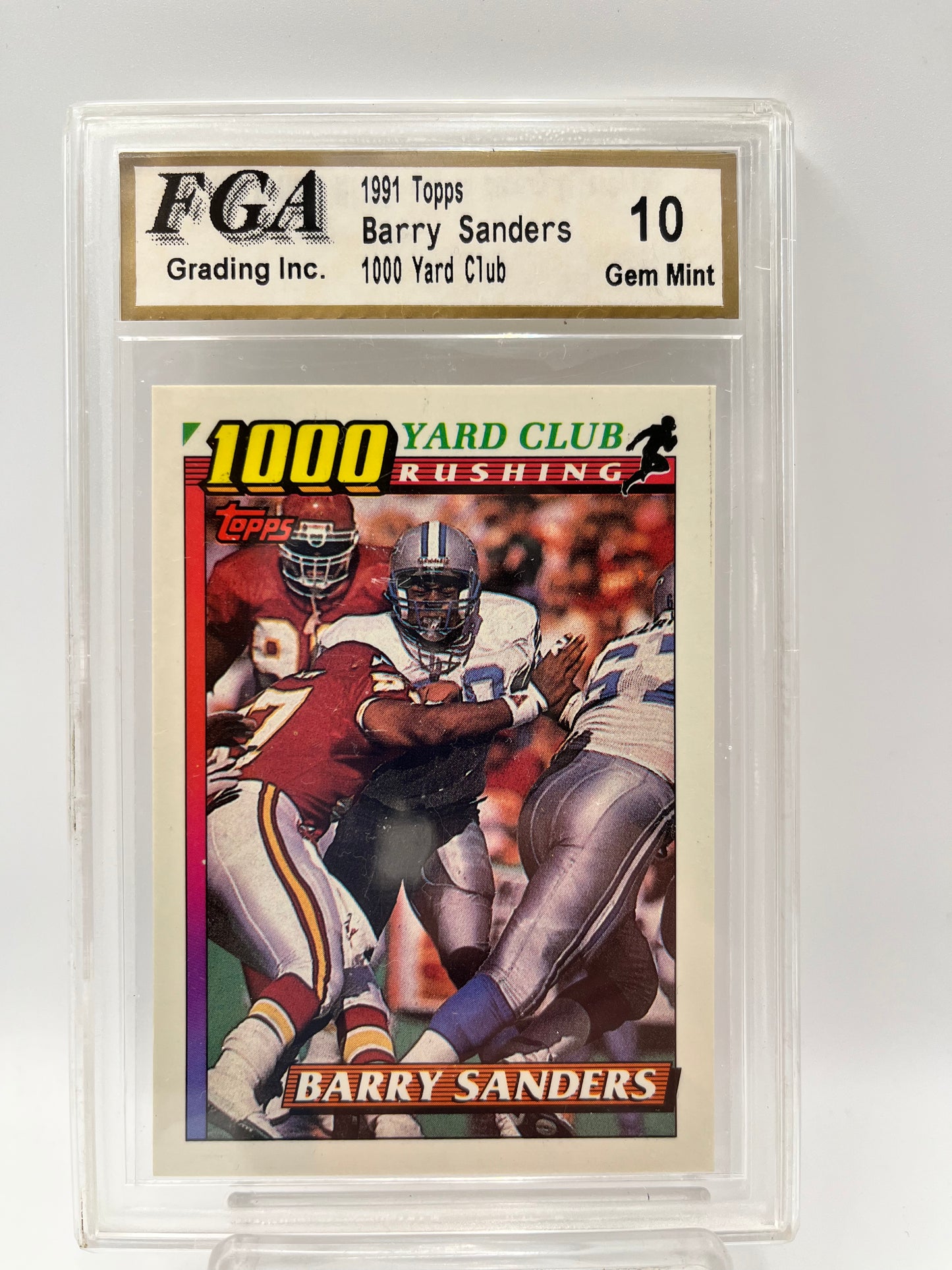 1991 Barry Sanders Topps 1000 yard Club Graded Gem Mint 10