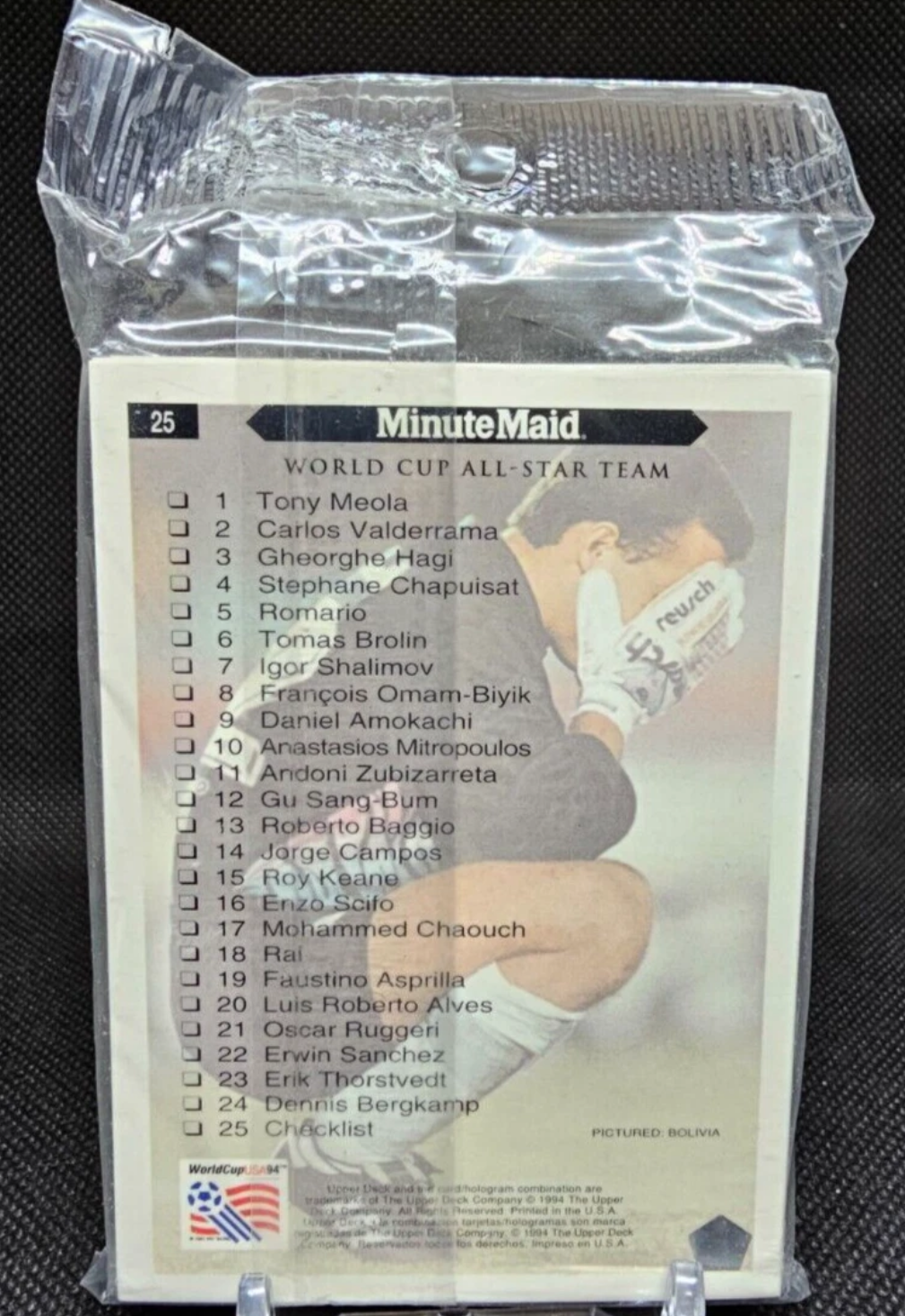 1994 Soccer Upper Deck World Cup Minute Maid 25 Card Set -Sealed Bag RARE