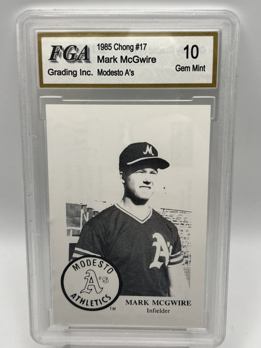 1985 Mark McGwire Chong Modesto #17 Rookie Graded Gem Mint 10