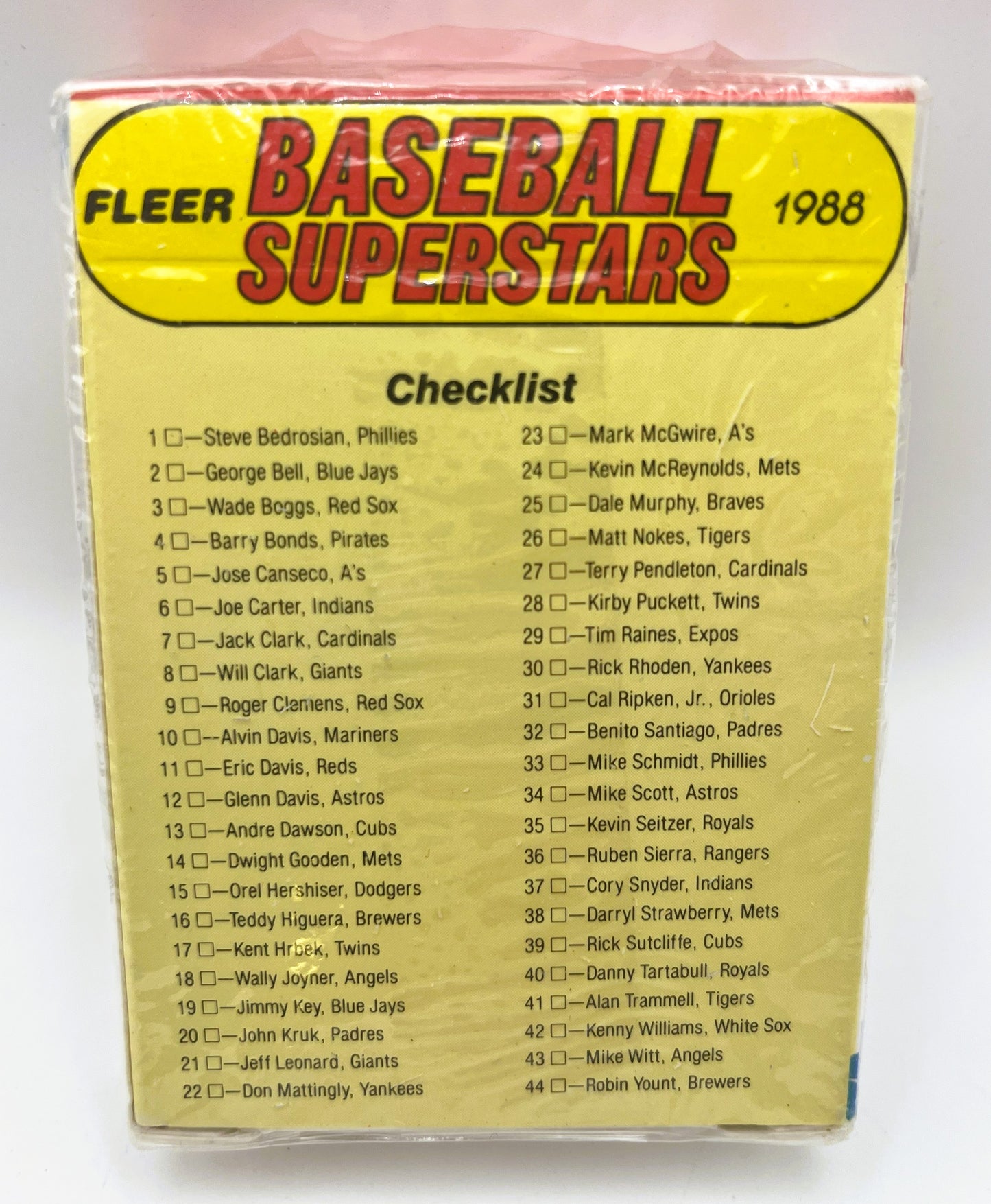 1988 Baseball Fleer Superstars Set