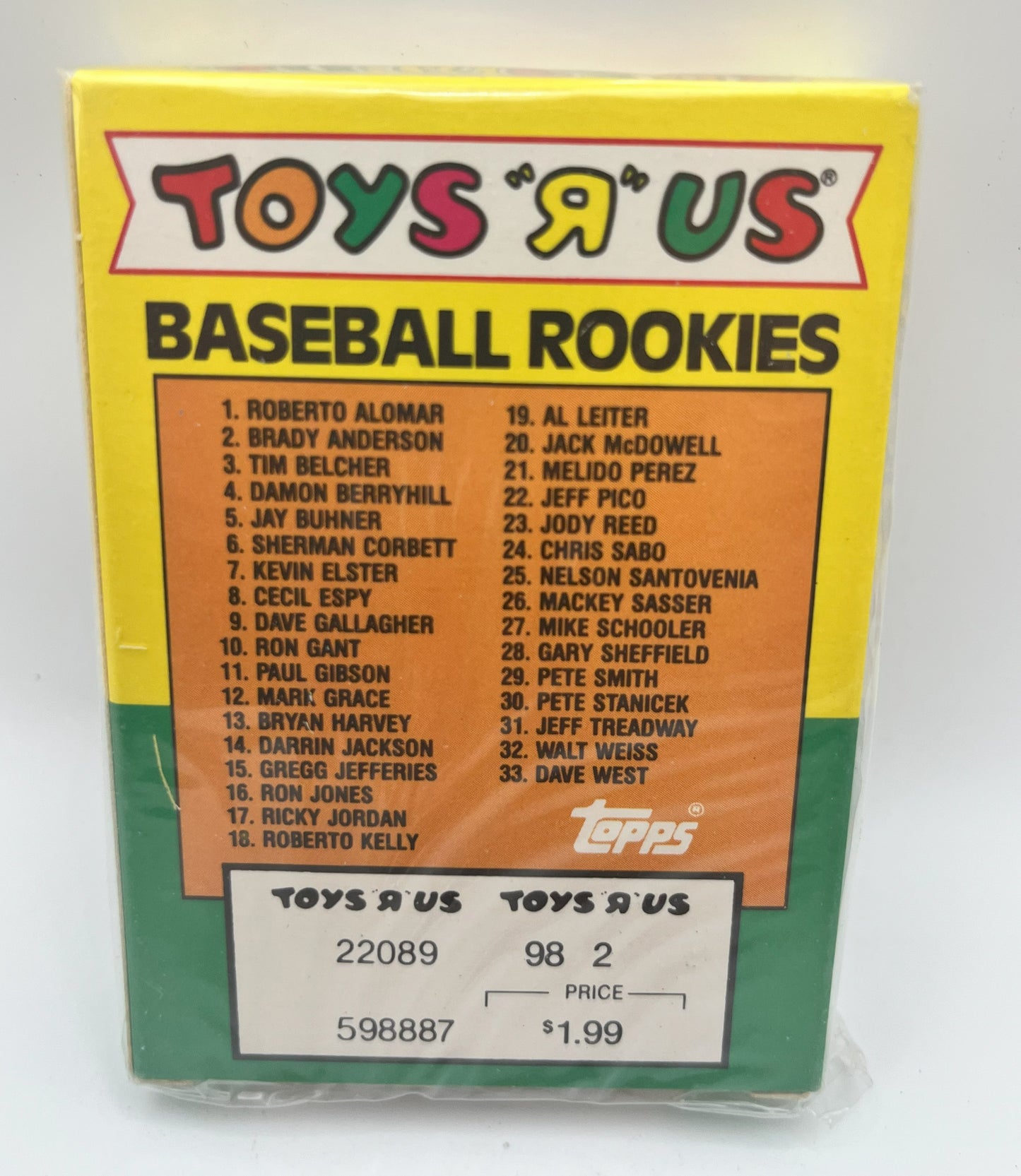 1989 Baseball Topps Toys R Us Rookies Set