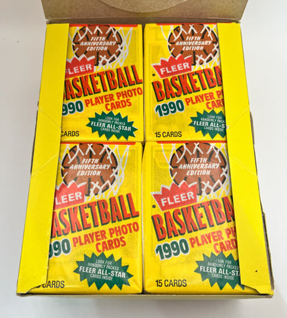 1990 Basketball Fleer Wax Box -item 500