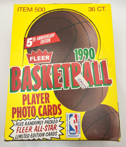 1990 Basketball Fleer Wax Box -item 500