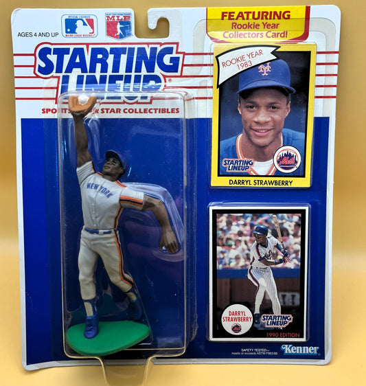 1990 Darryl Strawberry Starting Lineup w Card - NY Mets
