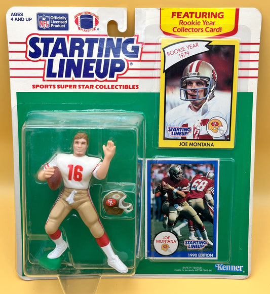 1990 Joe Montana Starting Lineup w/ Card Factory Sealed - Vintage