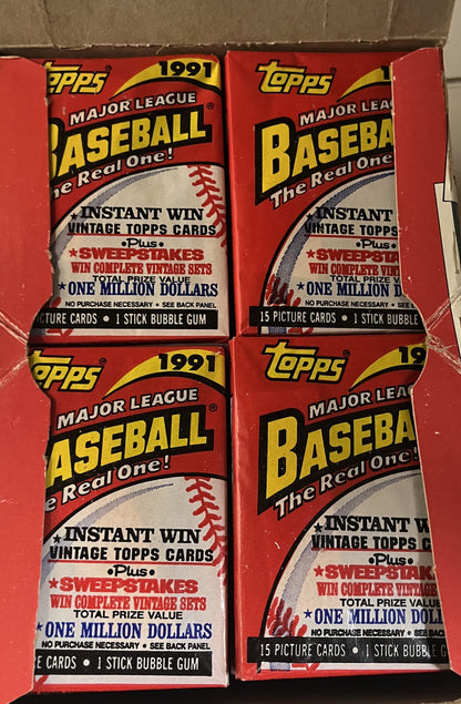 1991 Baseball Topps Box- Chipper Jones RC