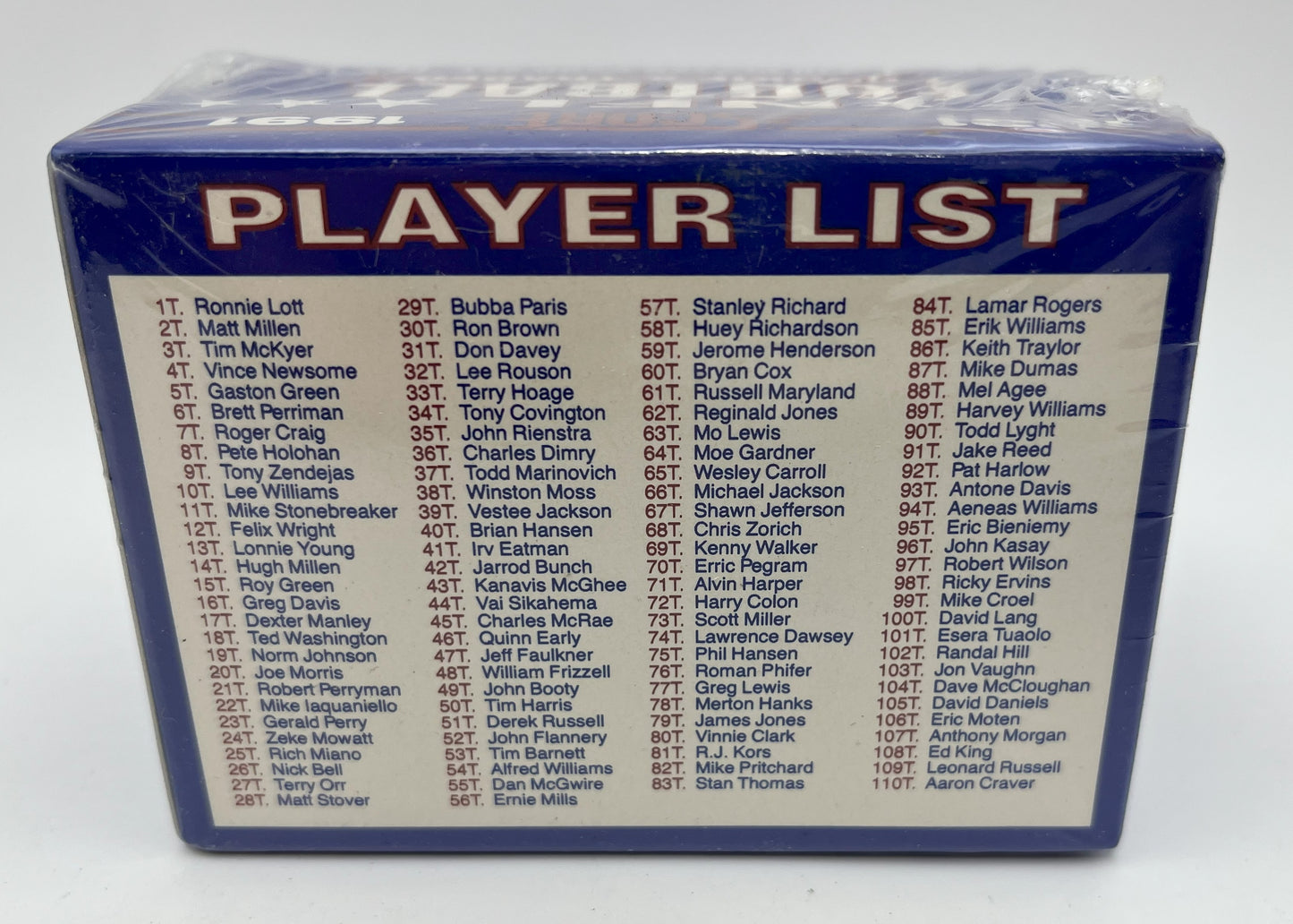 1991 Football Score Rookie and Traded Set