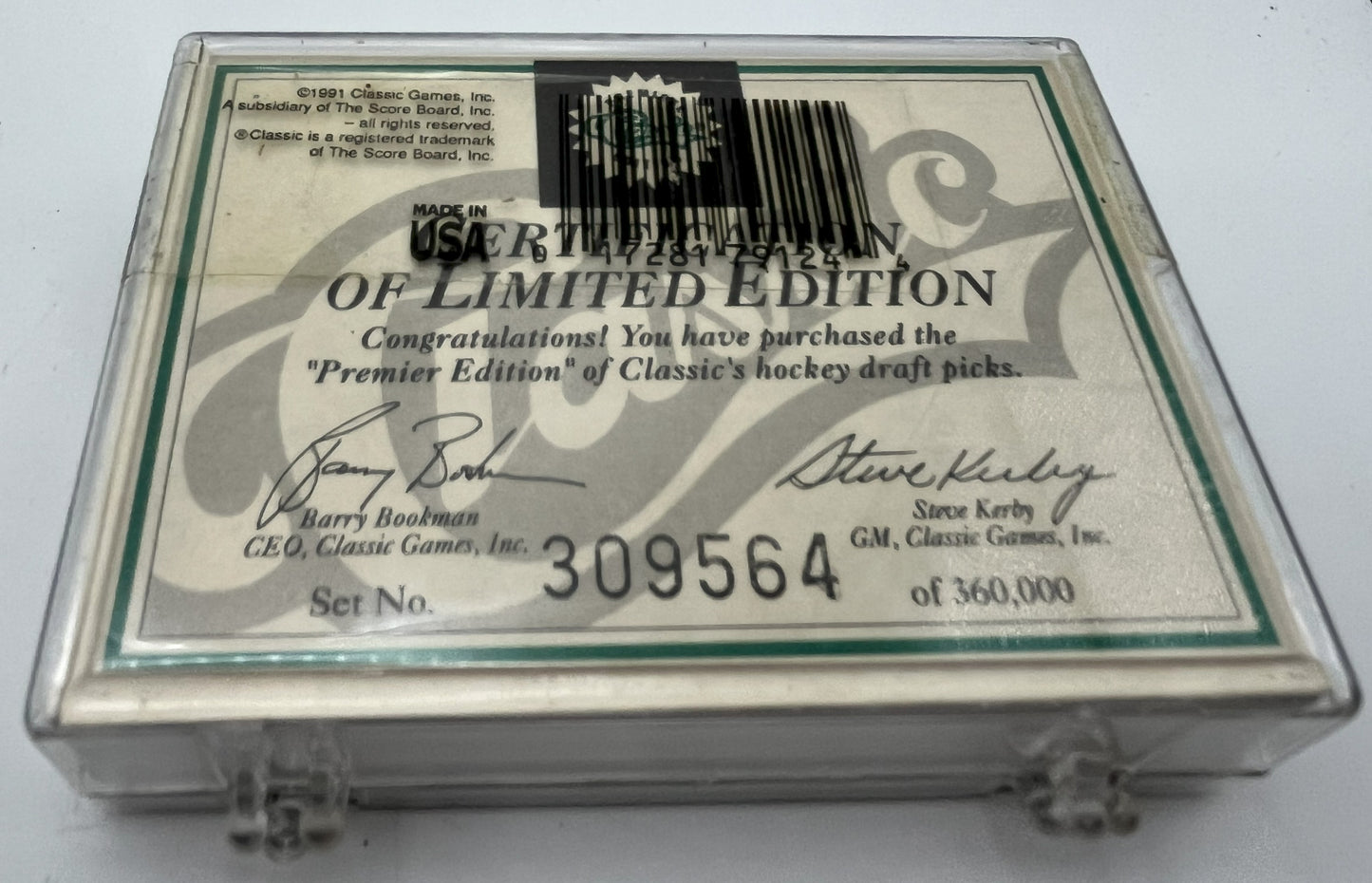 1991 Hockey Classic Draft Limited Edition and Numbered Set