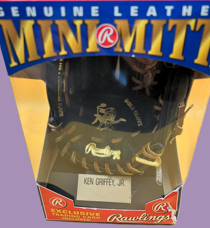 1991 Ken Griffey Jr Mini Glove Rawlings with Card