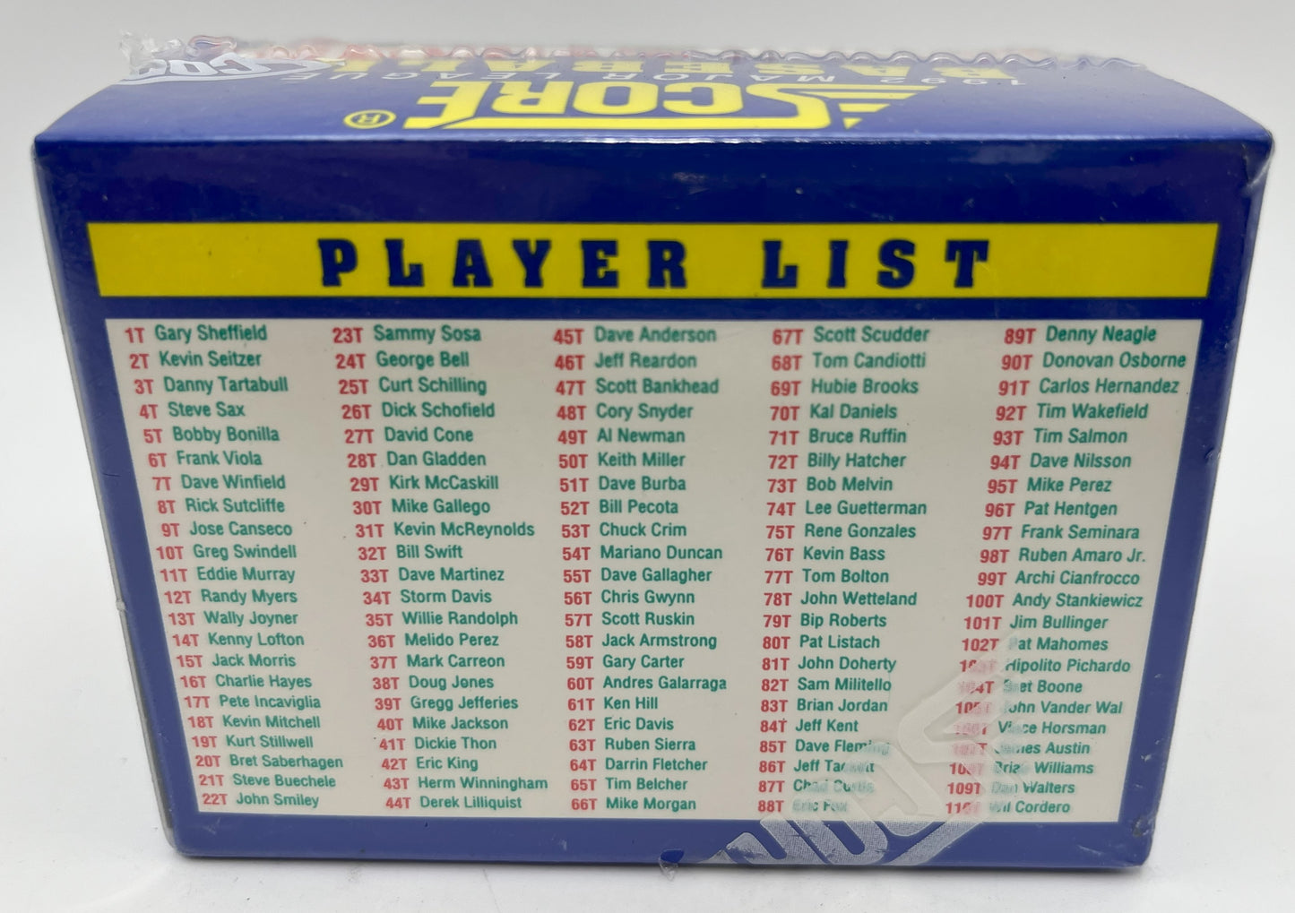 1992 Baseball Score Rookie and Traded Set