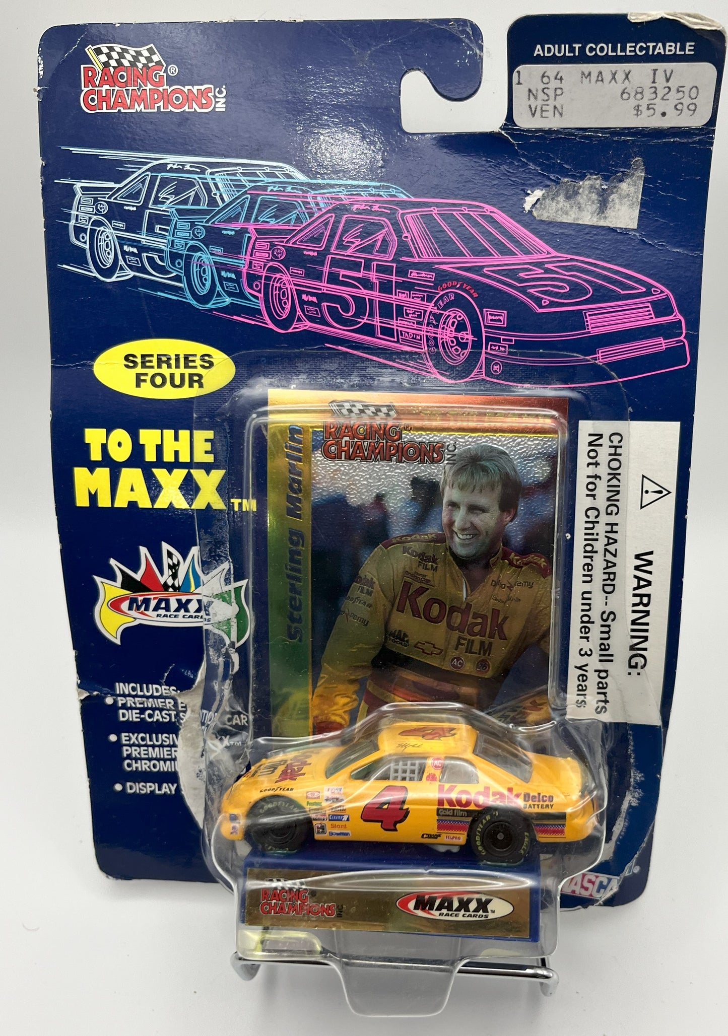 1995 Sterling Martin NASCAR Maxx Matchbox Car with RARE Card