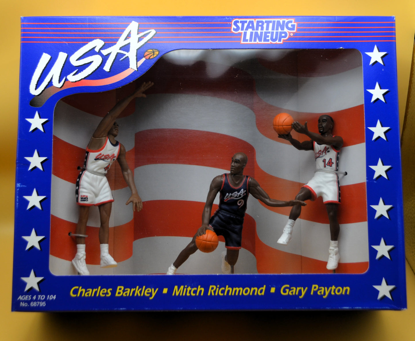 1996 USA Olympic Men's Barkley Payton Richmond Starting Lineup Dream Team NBA Factory Packaging - Vintage