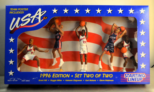 1996 USA Olympic Men's Basketball Starting Lineup Dream Team Set 2 NBA Factory Packaging - Vintage