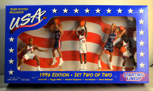 1996 USA Olympic Men's Basketball Starting Lineup Dream Team Set 2 NBA Factory Packaging - Vintage
