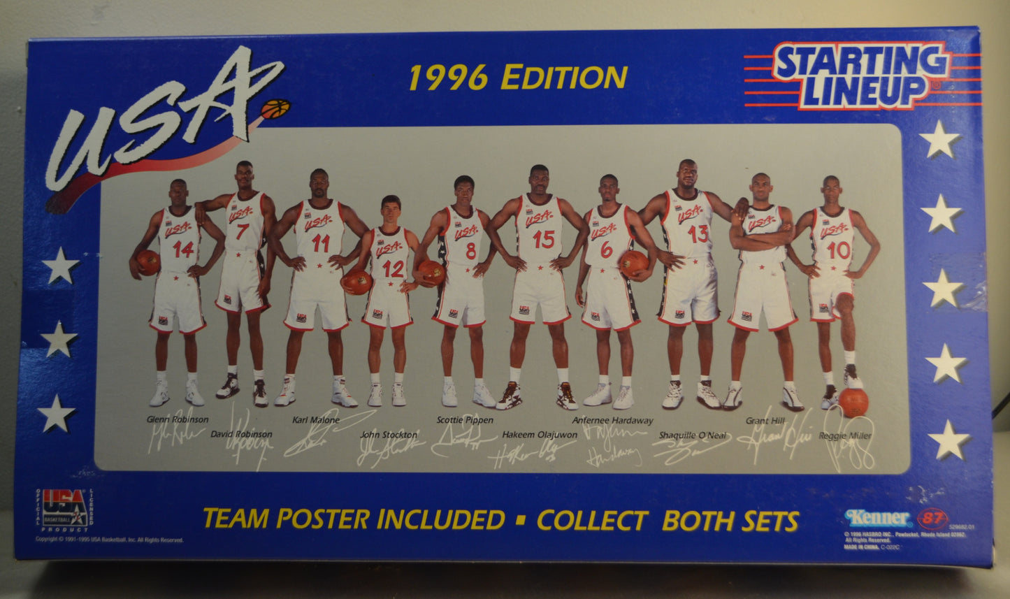 1996 USA Olympic Men's Basketball Starting Lineup Dream Team (Sets 1 & 2) NBA Factory Packaging - Vintage