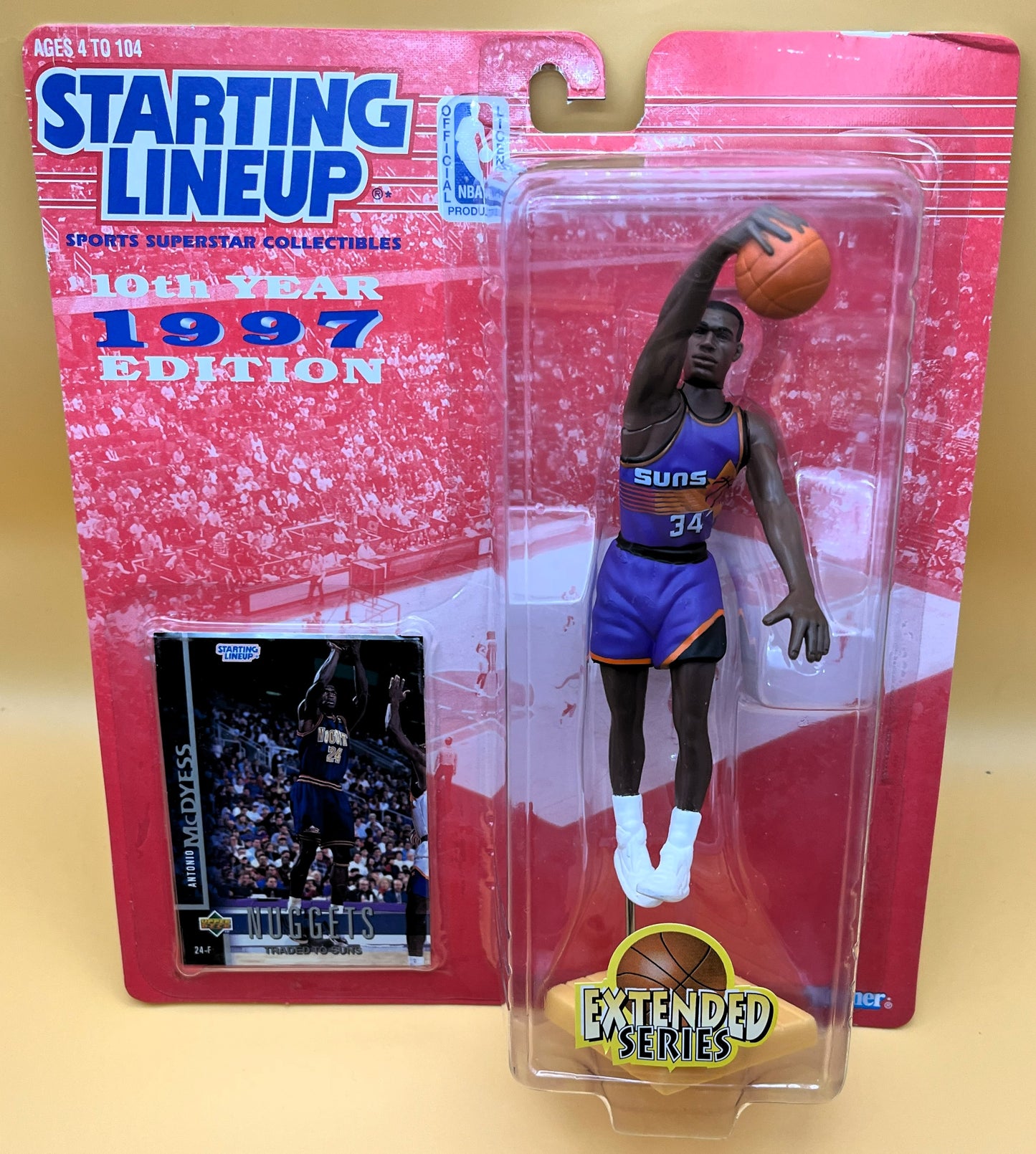 1997 Antonio McDyess Starting Lineup w/ Card Extended Series Factory Sealed - Vintage