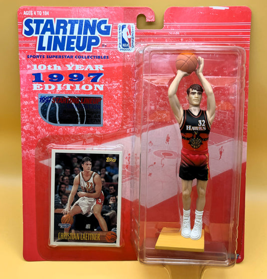 1997 Christian Laettner Starting Lineup with Card NBA East Coast Convention Factory Sealed