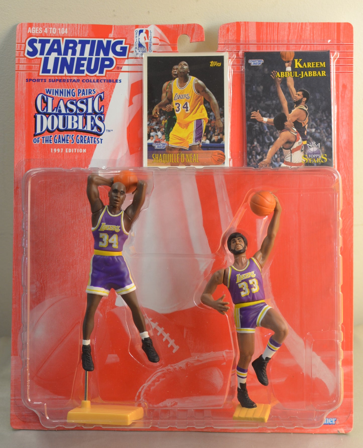 1997 Shaquille Shaq O'Neal Kareem Abdul-Jabbar Classic Doubles NBA Starting Lineup with Card Factory Sealed